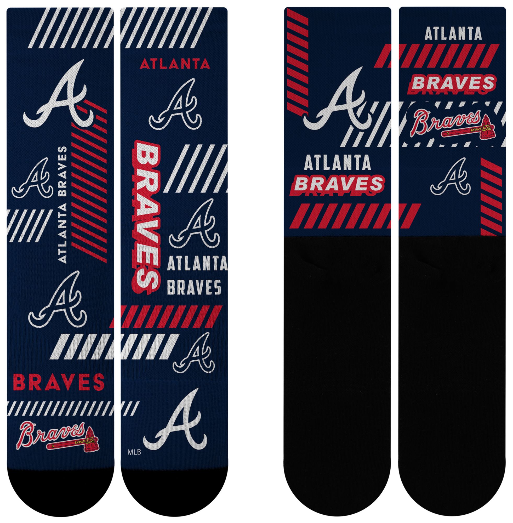 For Bare Feet Adult Atlanta Braves Multi Fantastic Sublimated Crew Socks product image