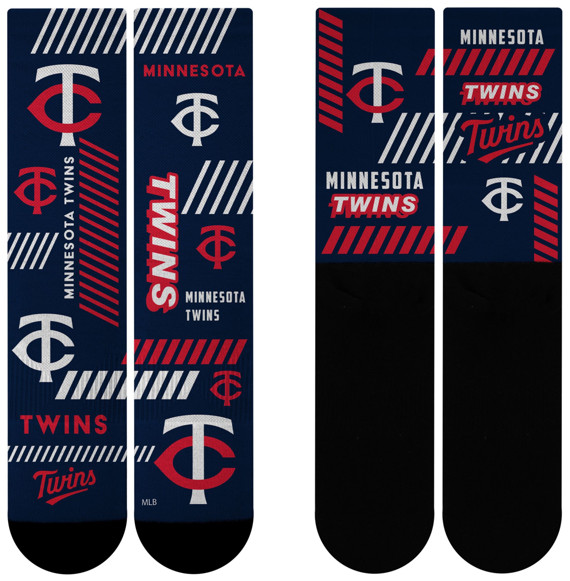 For Bare Feet Adult Minnesota Twins Multi Fantastic Sublimated Crew Socks product image