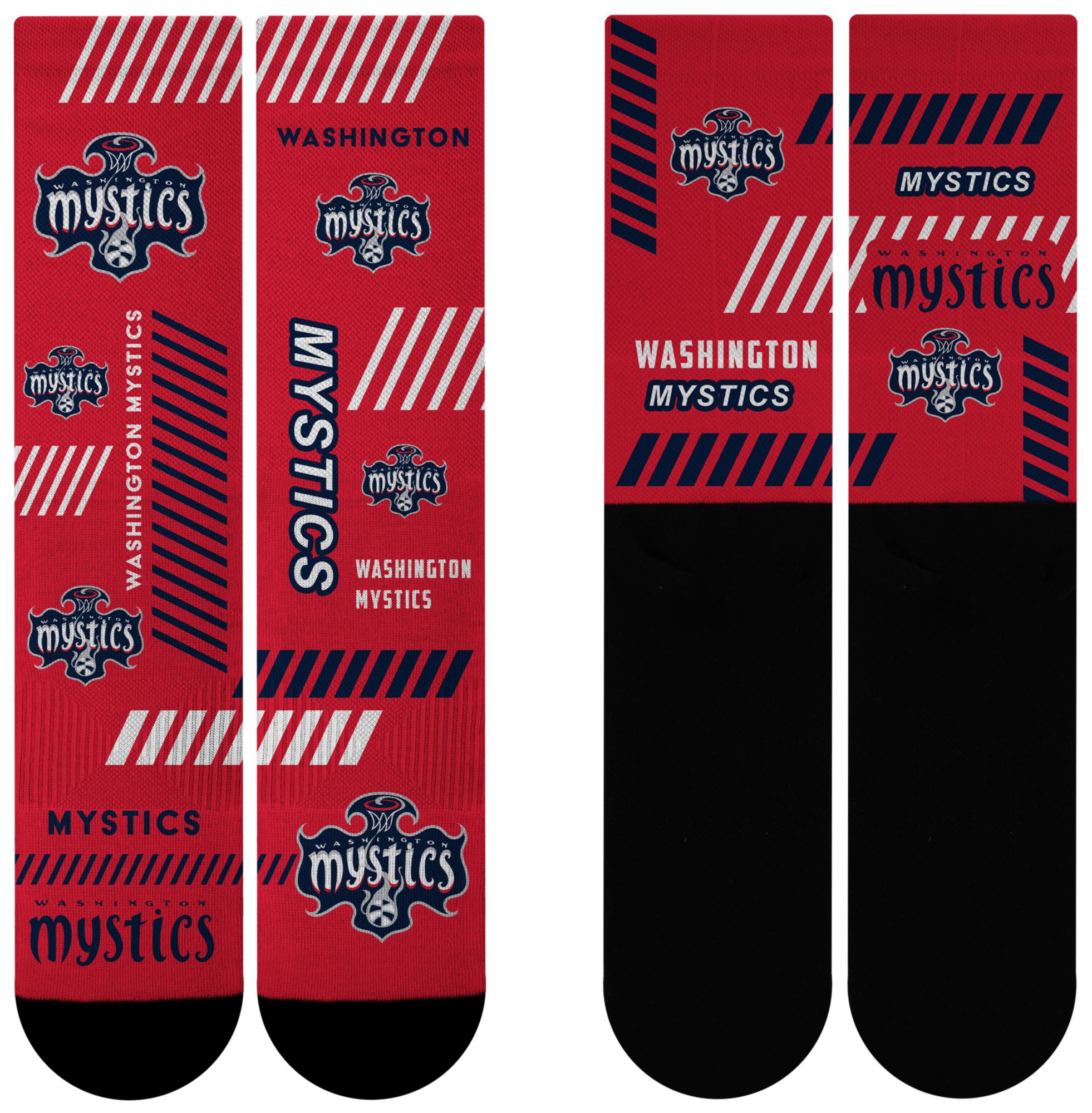For Bare Feet Adult Washington Mystics Multi Fantastic Sublimated Crew Socks product image