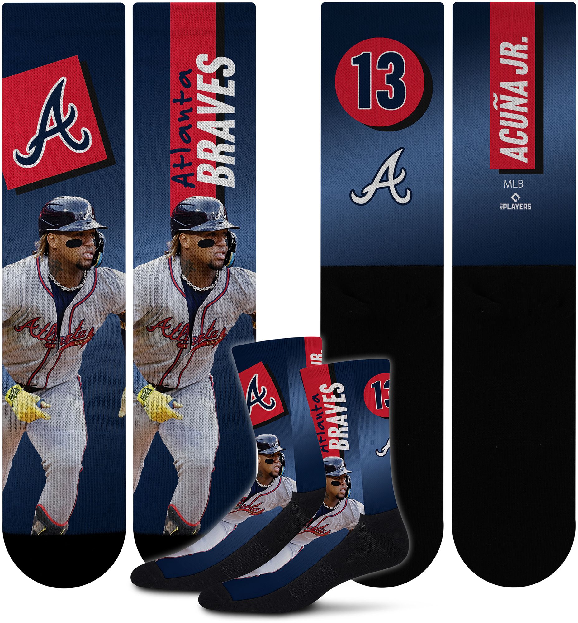 For Bare Feet Adult Atlanta Braves Multi Shape Shifter Crew Socks product image