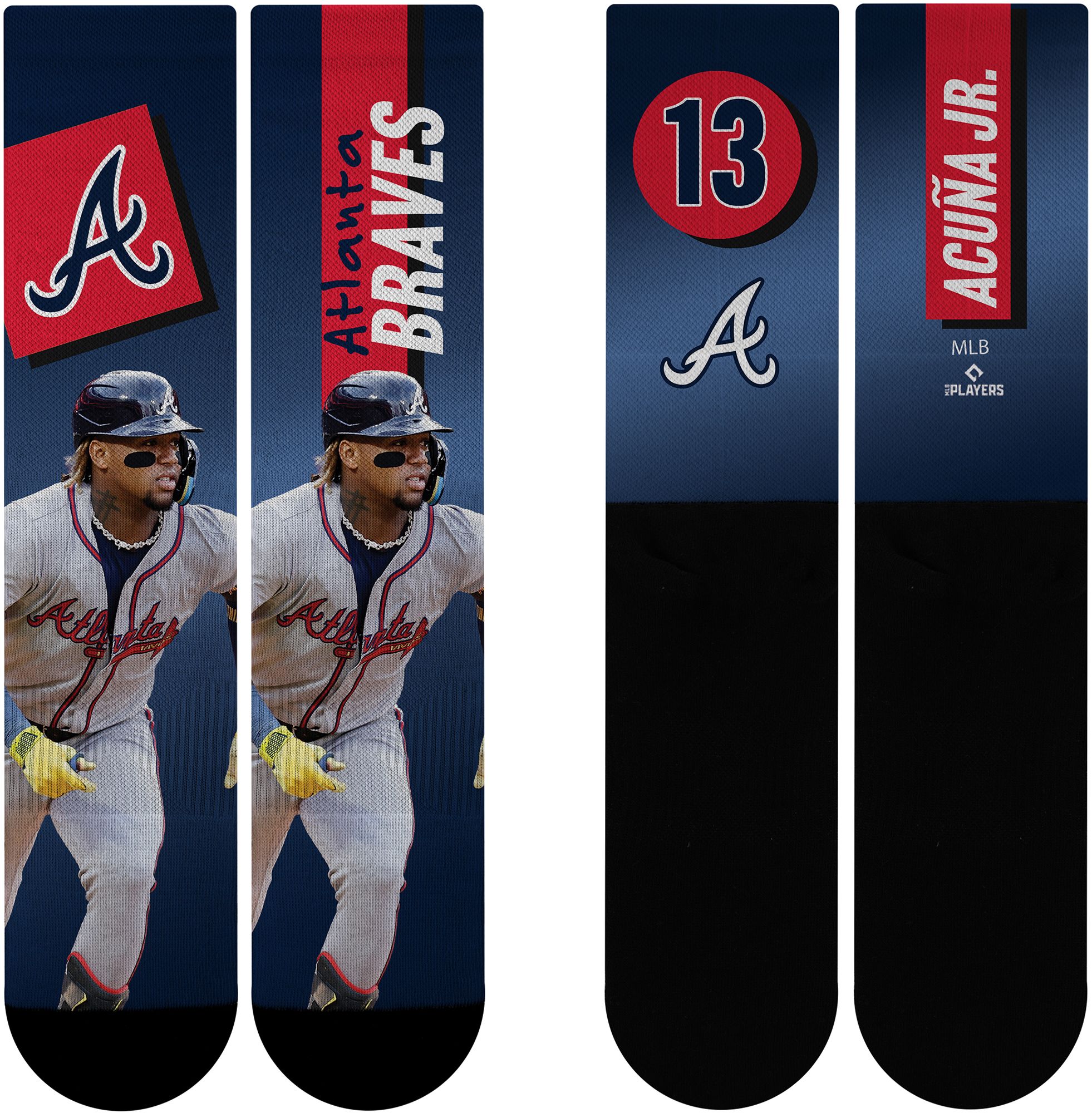 For Bare Feet Adult Atlanta Braves Multi Shape Shifter Crew Socks product image