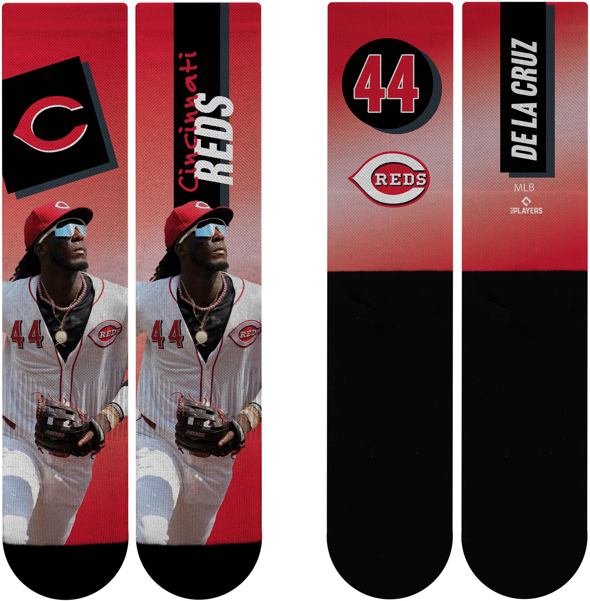 For Bare Feet Adult Cincinnati Reds Multi Shape Shifter Crew Sock product image