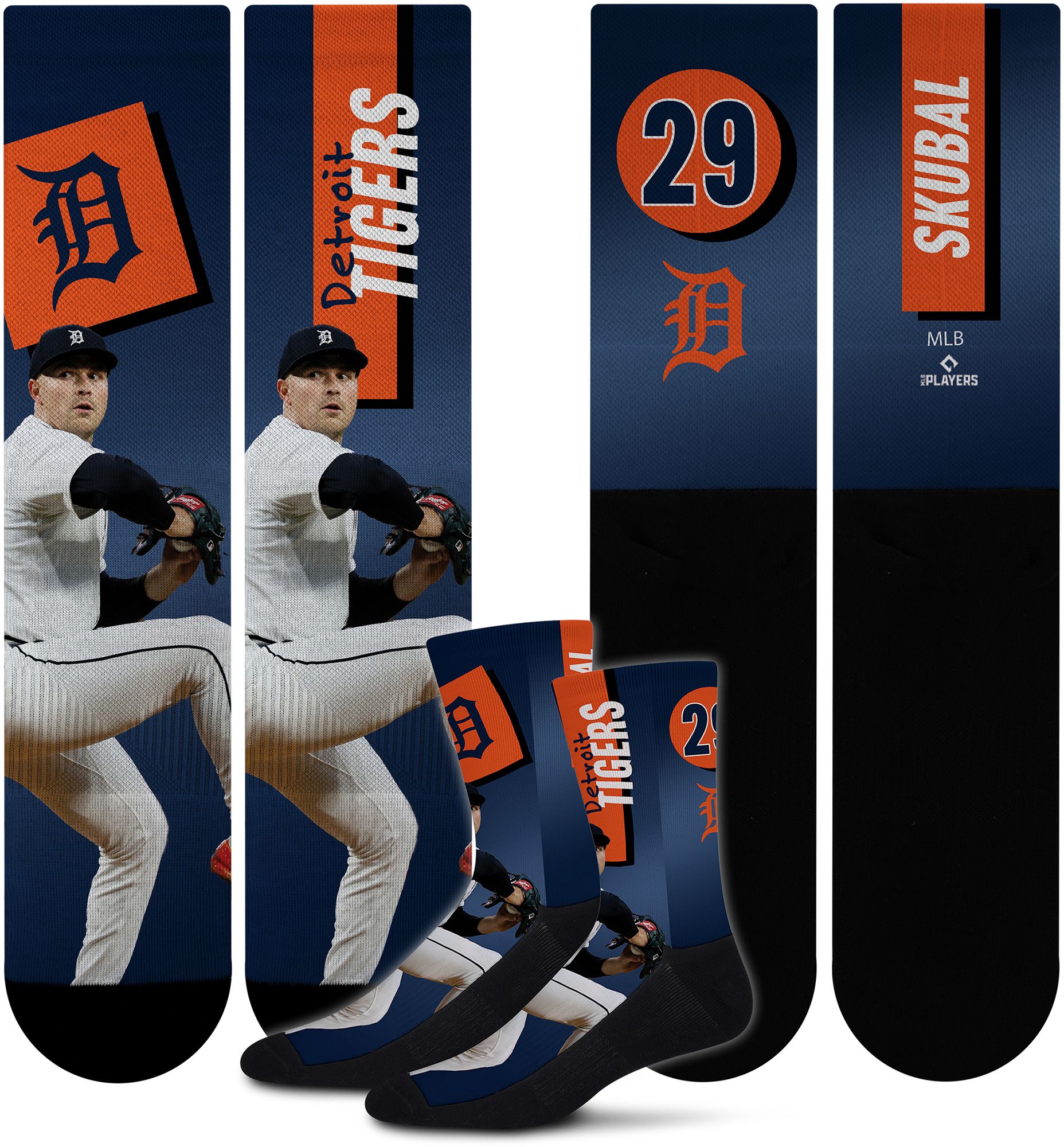 For Bare Feet Adult Detroit Tigers Tarik Skubal #29 Shape Shifter Crew Socks product image