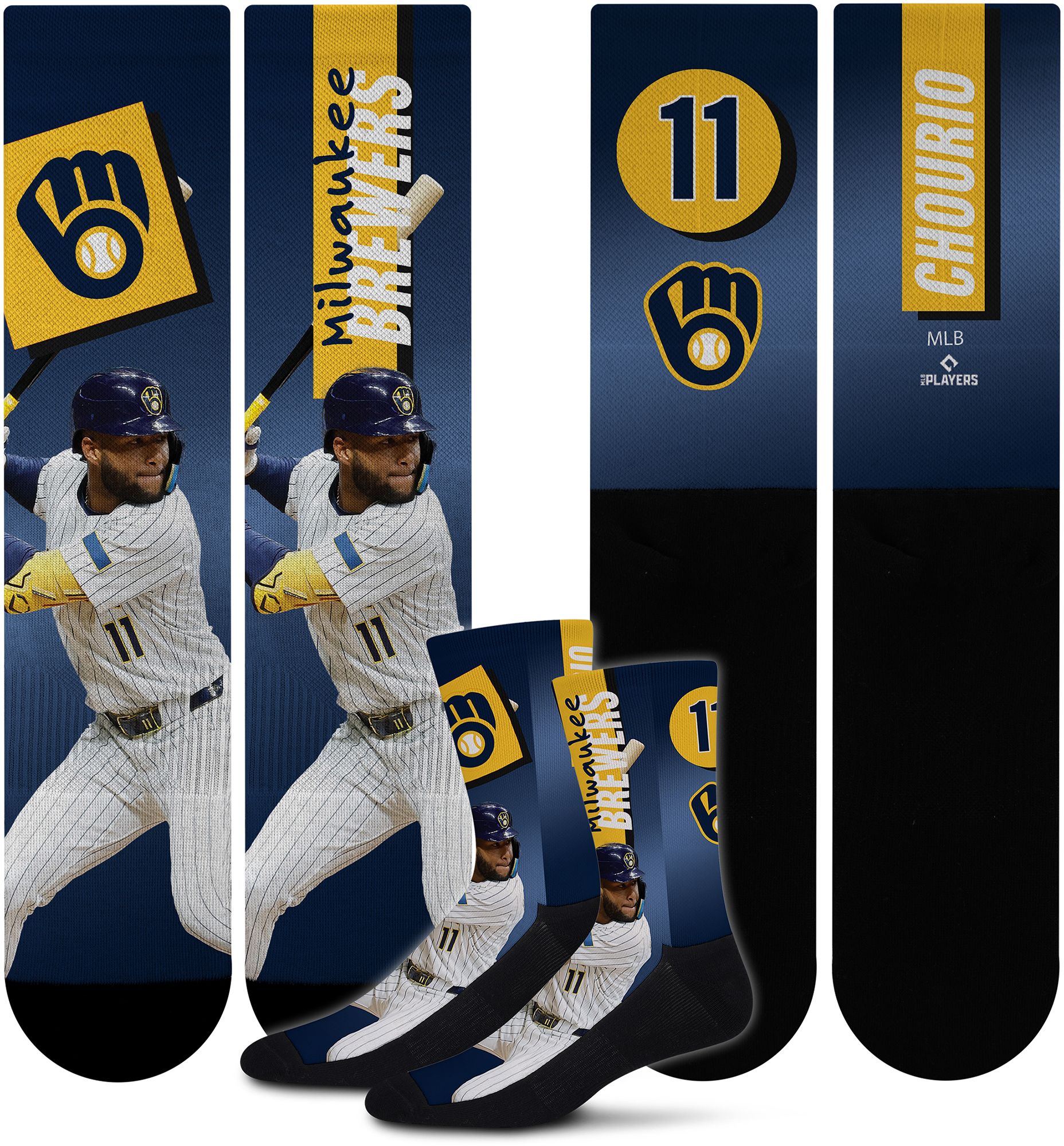 For Bare Feet Adult Milwaukee Brewers Multi Shape Shifter Crew Socks product image