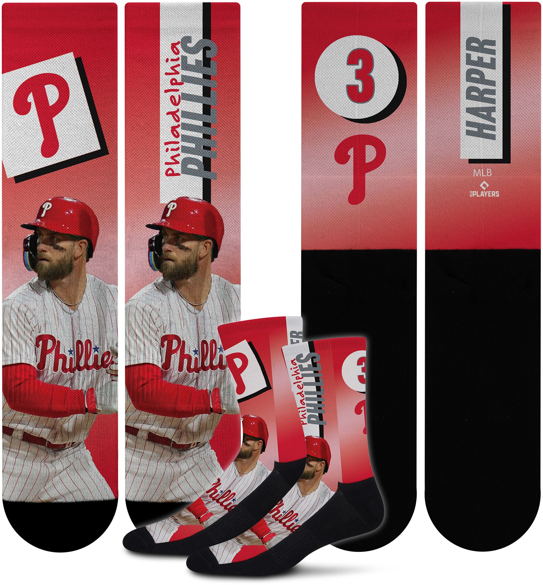 For Bare Feet Adult Philadelphia Phillies Bryce Harper #3 Shape Shifter Crew Socks product image