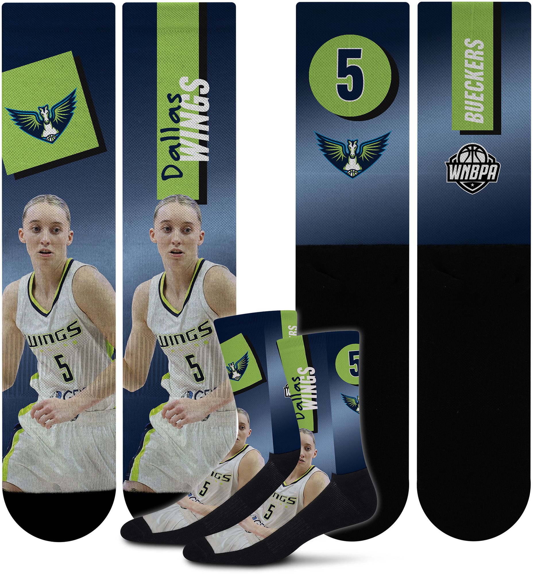 For Bare Feet Adult Dallas Wings Multi Shape Shifter Crew Socks product image