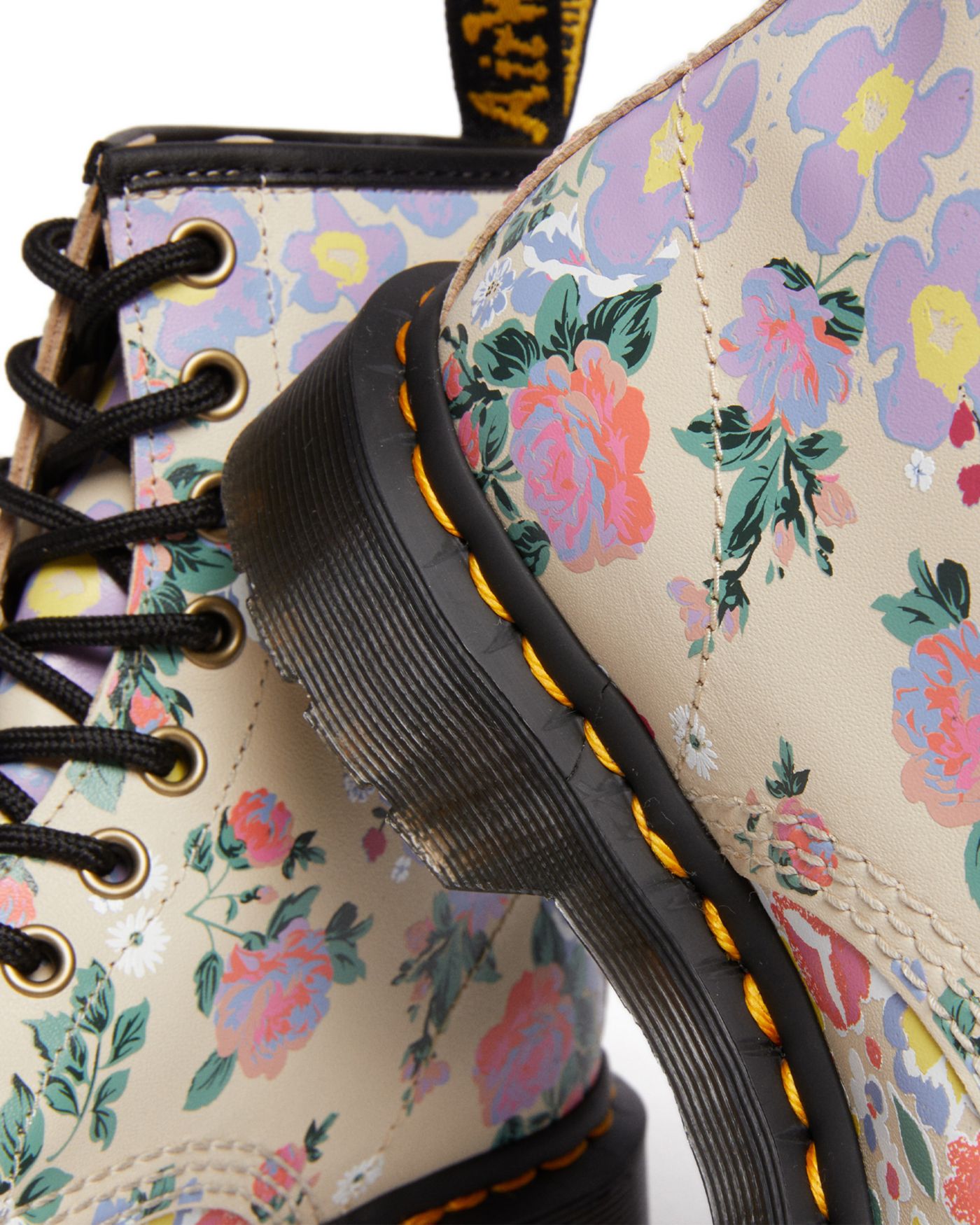 DR. orders MARTENS 1460 FLORAL MASH UP LACE UP BOOTS