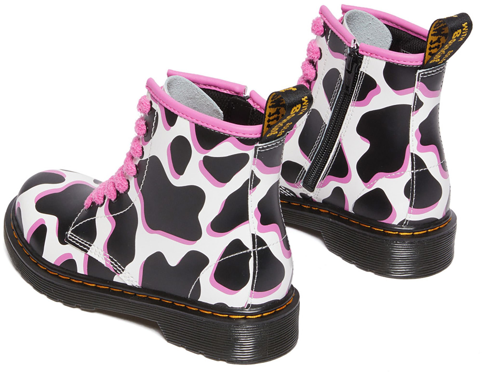 Dr. Martens Junior Cow Print Patent Lamper Boots product image
