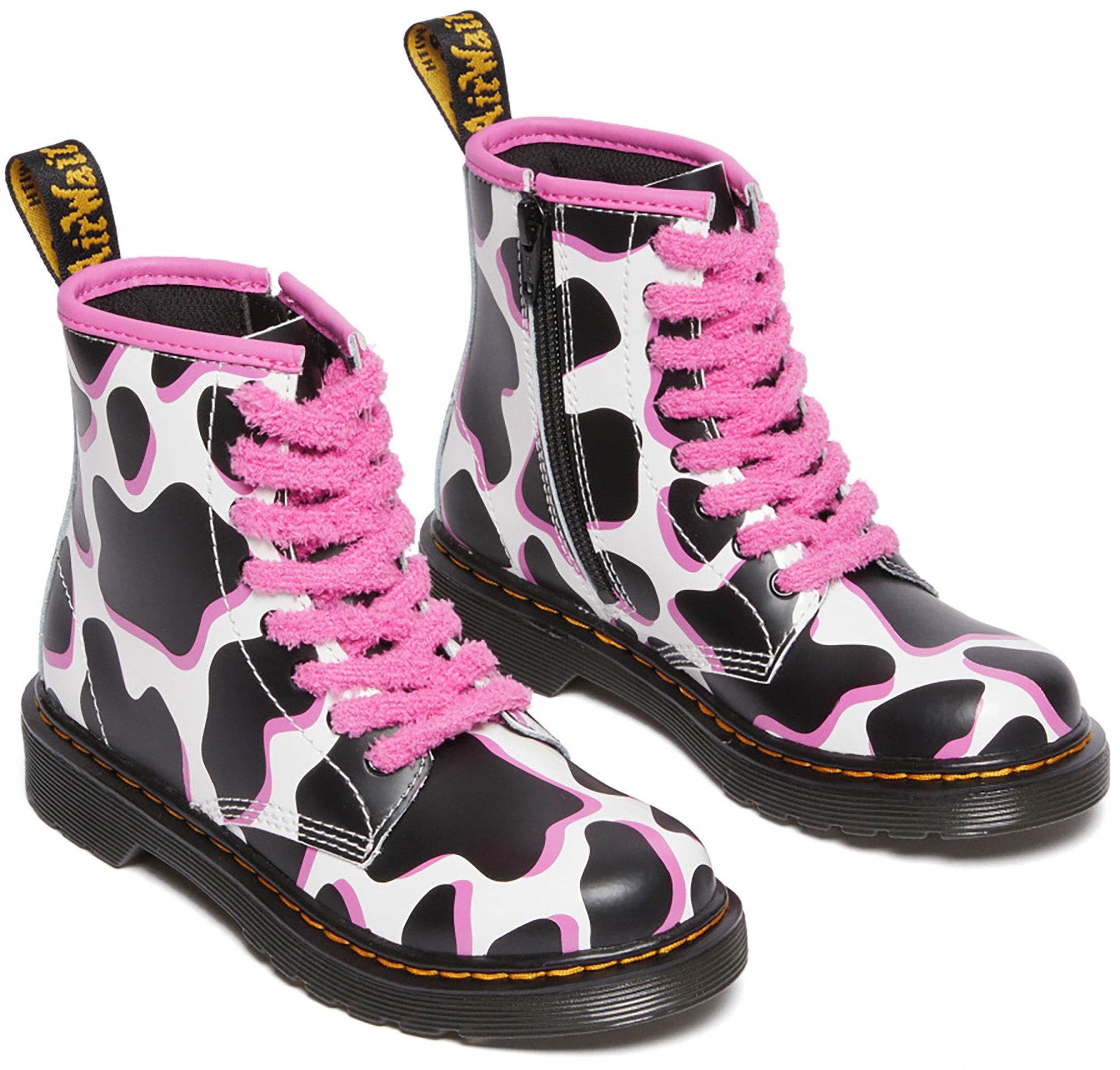 Dr. Martens Junior Cow Print Patent Lamper Boots product image