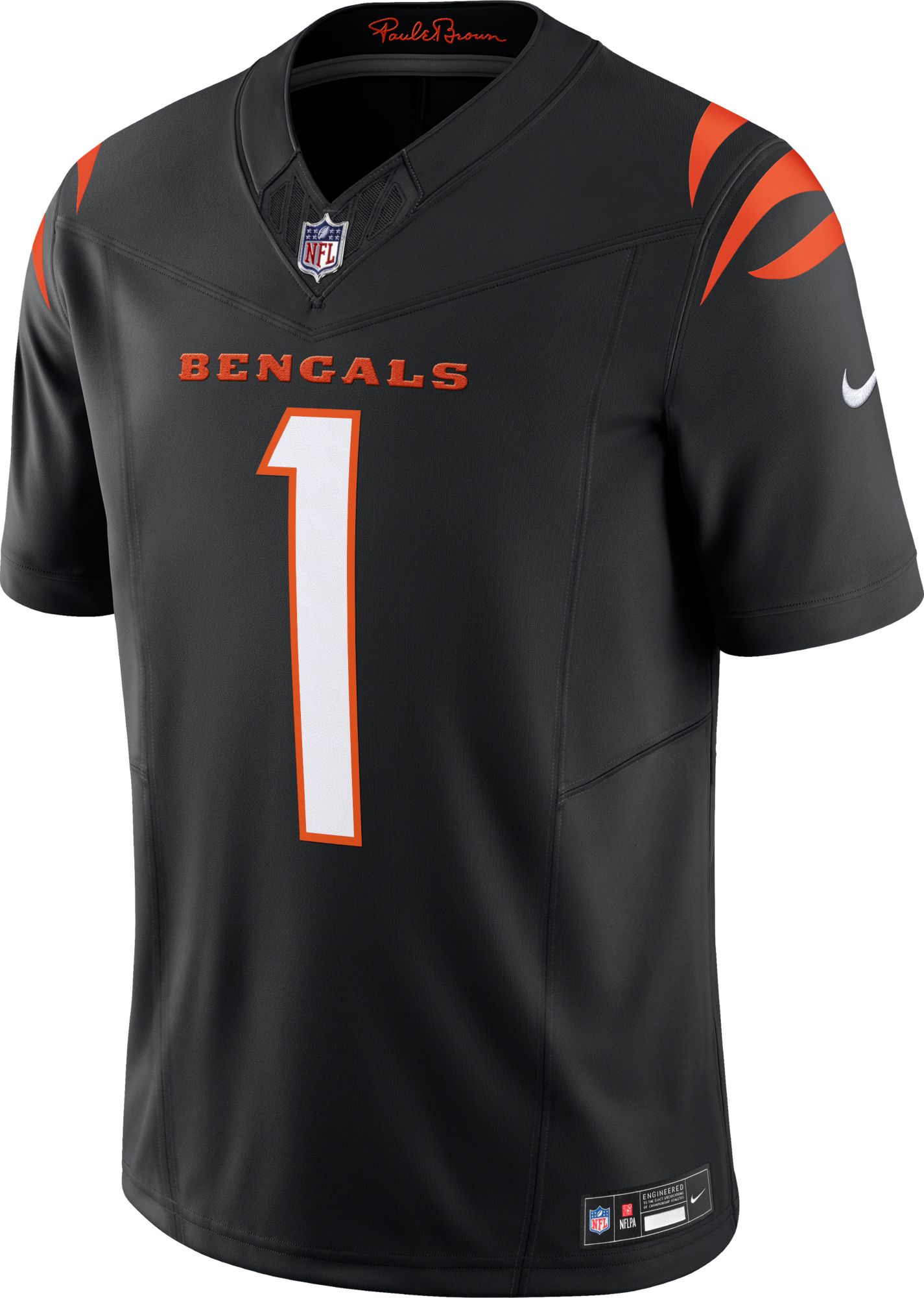 Nike Men's Cincinnati Bengals Ja'Marr Chase #1 Vapor F.U.S.E. Black Limited Jersey product image