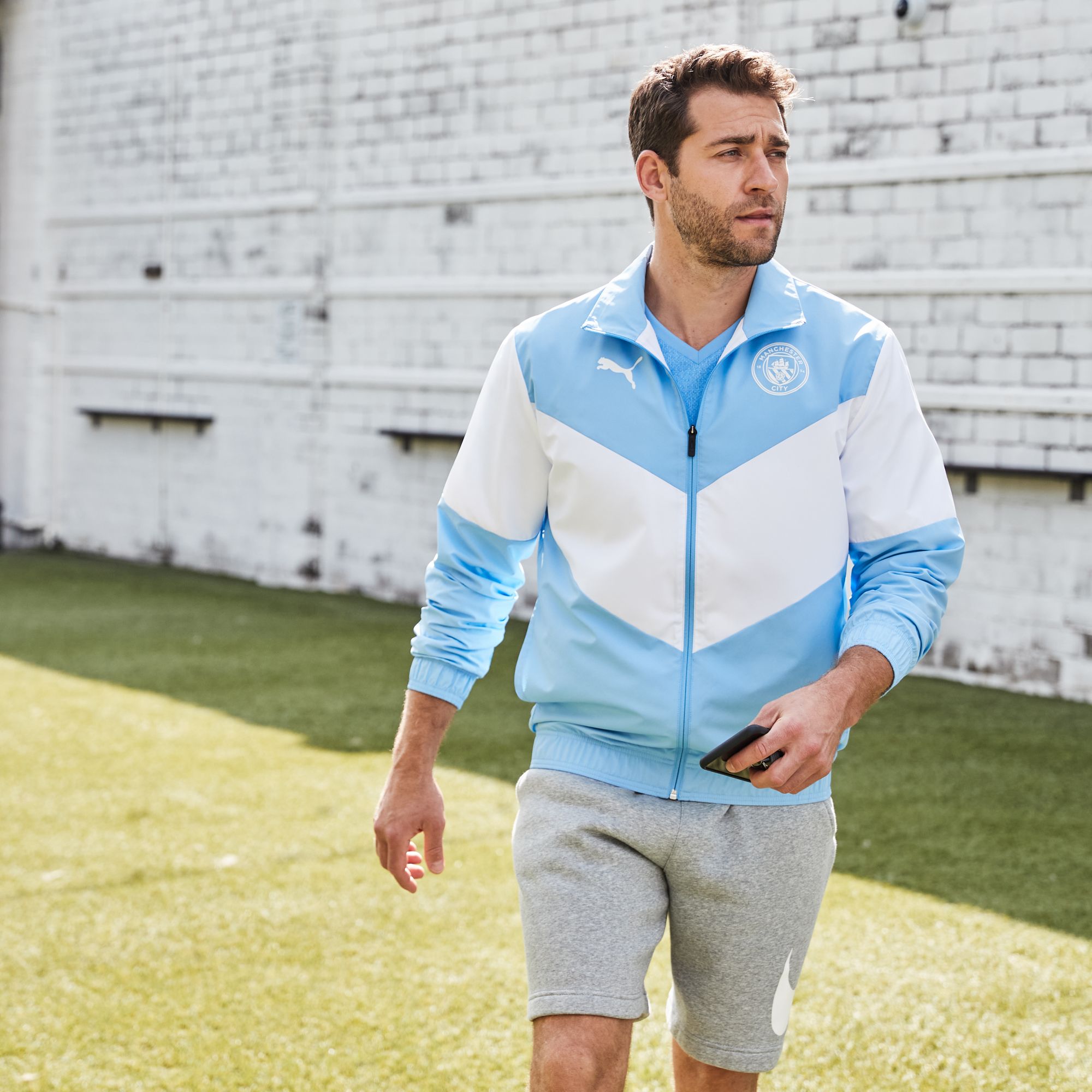 PUMA Men's Manchester City '21 Prematch Blue Jacket product image