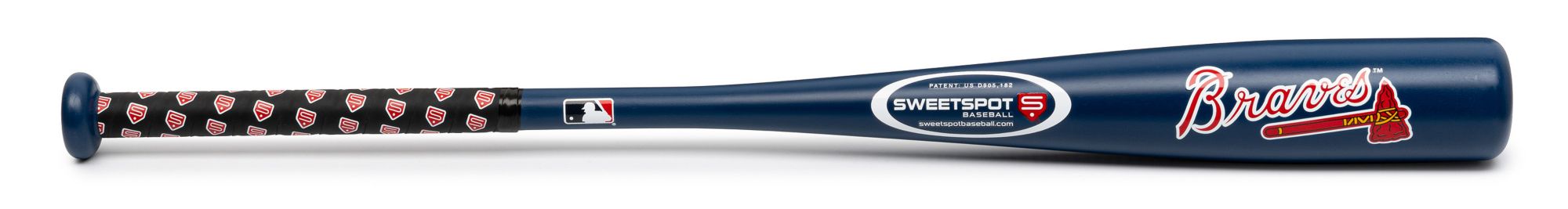 SweetSpot Baseball Atlanta Braves 32” Senior Bat and Spaseball Combo