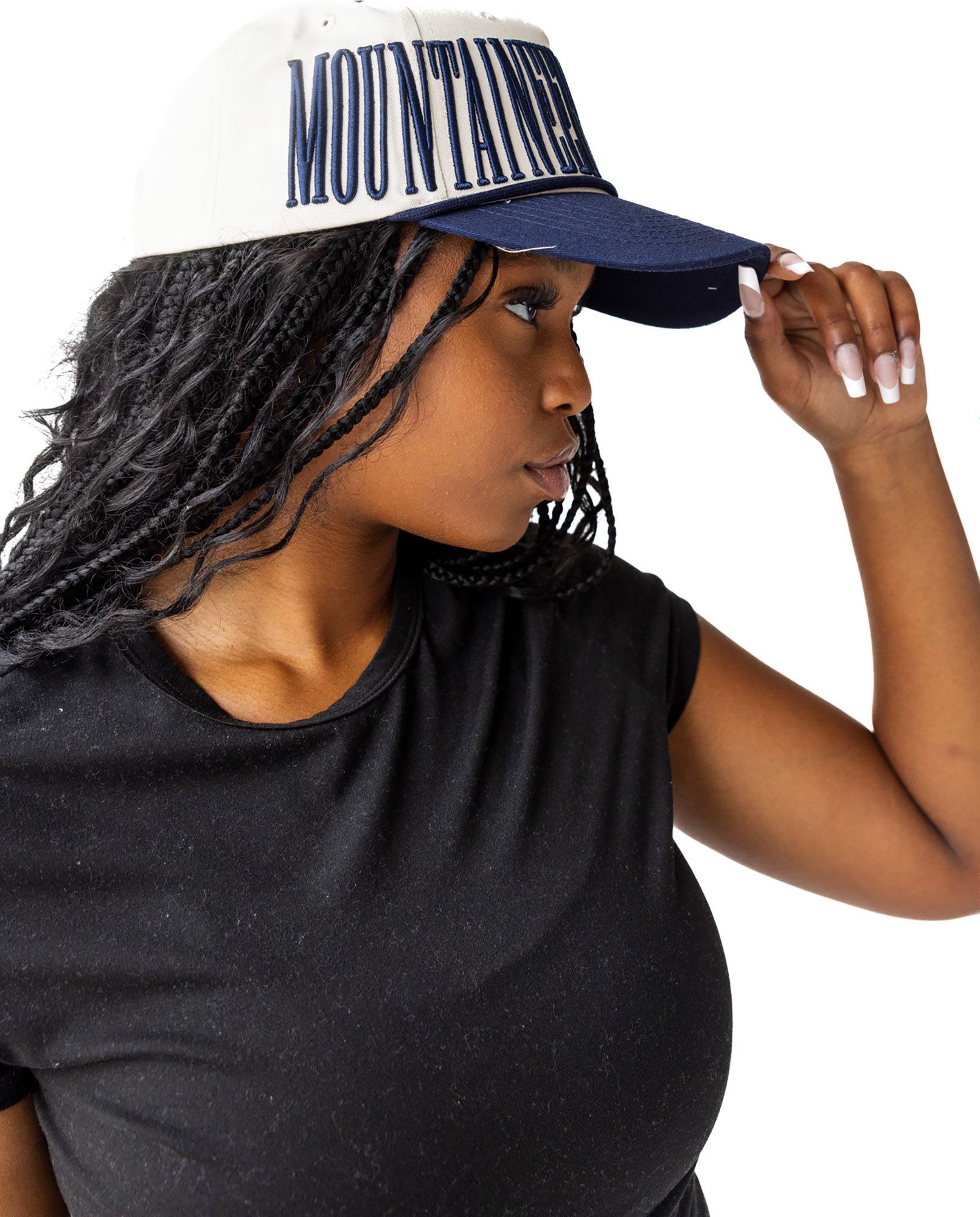 Gameday Social Women's West Virginia Mountaineers Navy Layered Patch Foam Trucker Hat product image