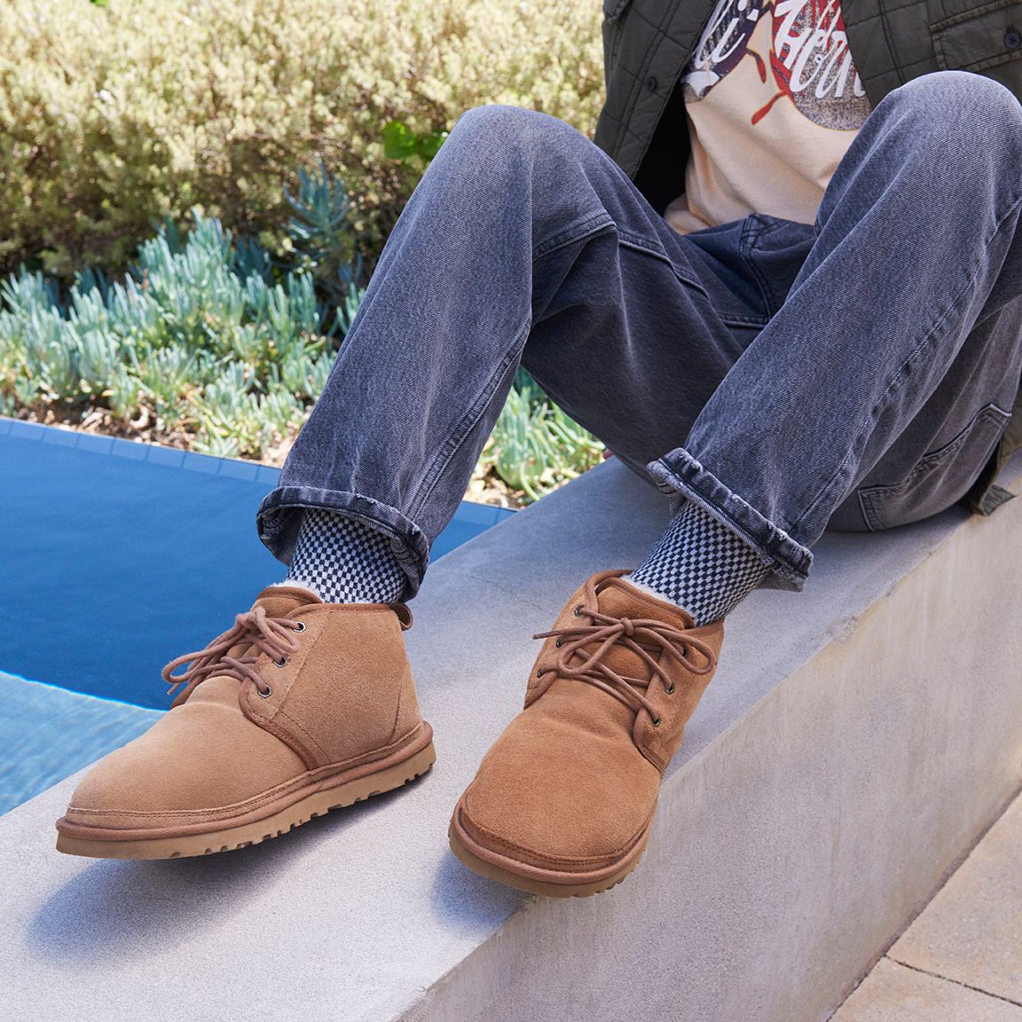 male uggs on feet