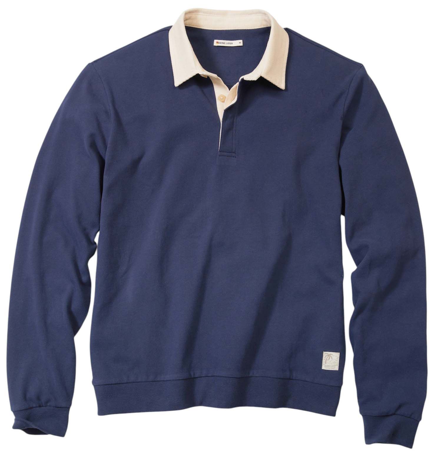 Marine Layer Men's Sueded Long Sleeve Rugby Polo product image