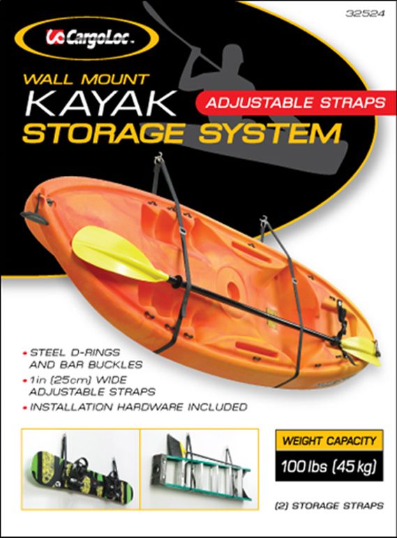 CargoLoc Kayak Storage Straps Wall Mount