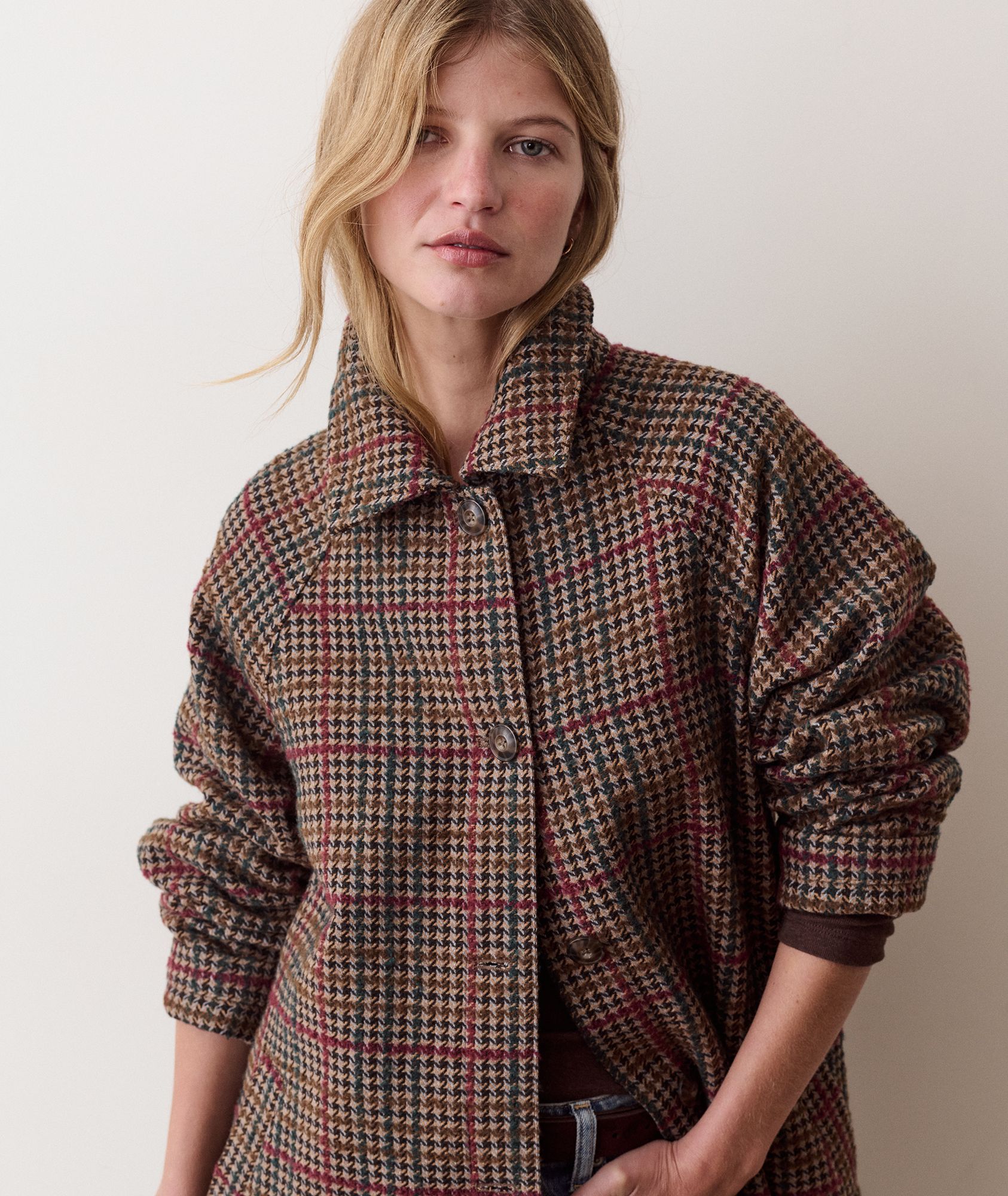 Marine Layer Women's Hayes Houndstooth Trench Coat product image