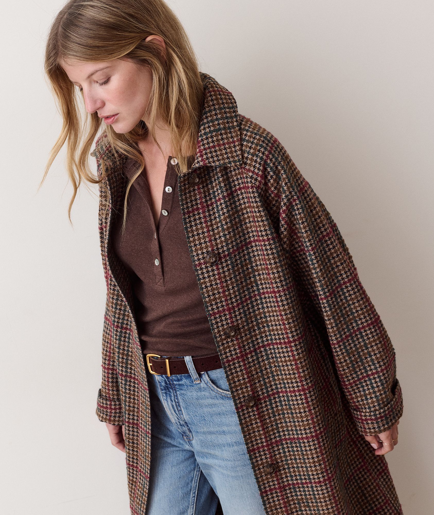 Marine Layer Women's Hayes Houndstooth Trench Coat product image