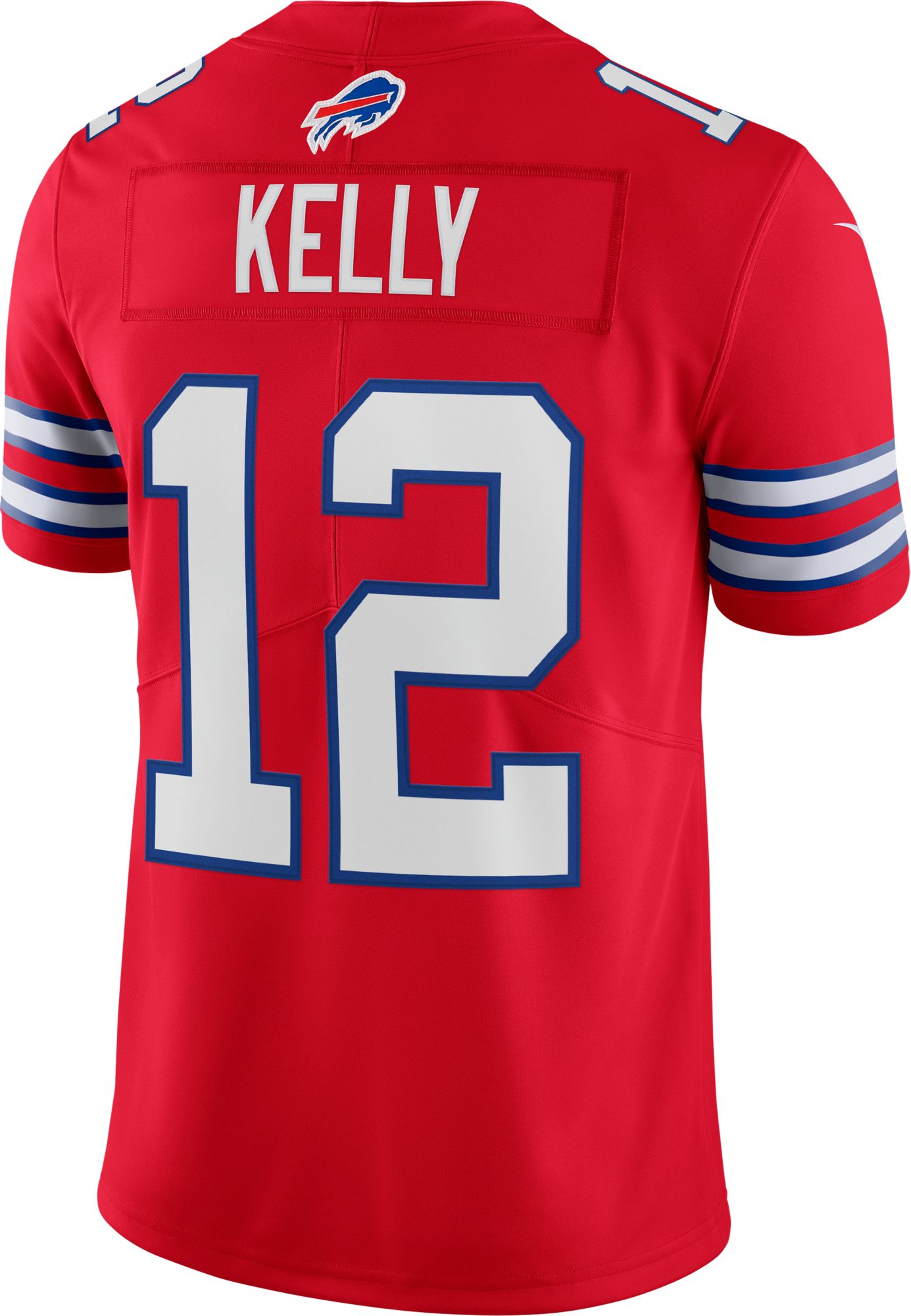 Nike Men's Buffalo Bills Jim Kelly #12 Vapor Limited Alternate Red Throwback Jersey