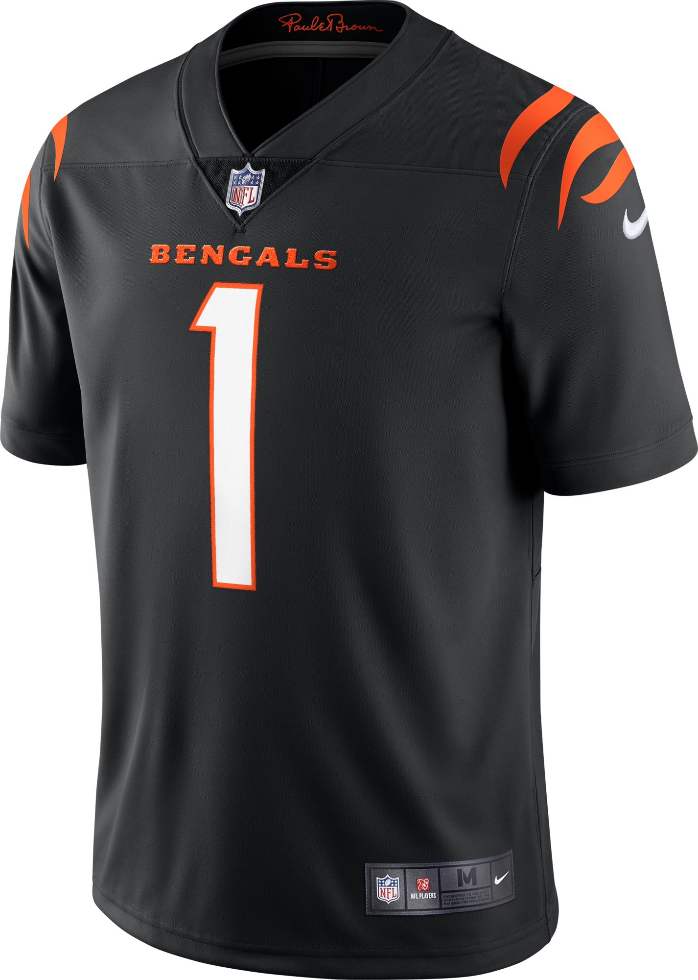 Nike Men's Cincinnati Bengals Ja'Marr Chase #1 Vapor Limited Black Jersey product image