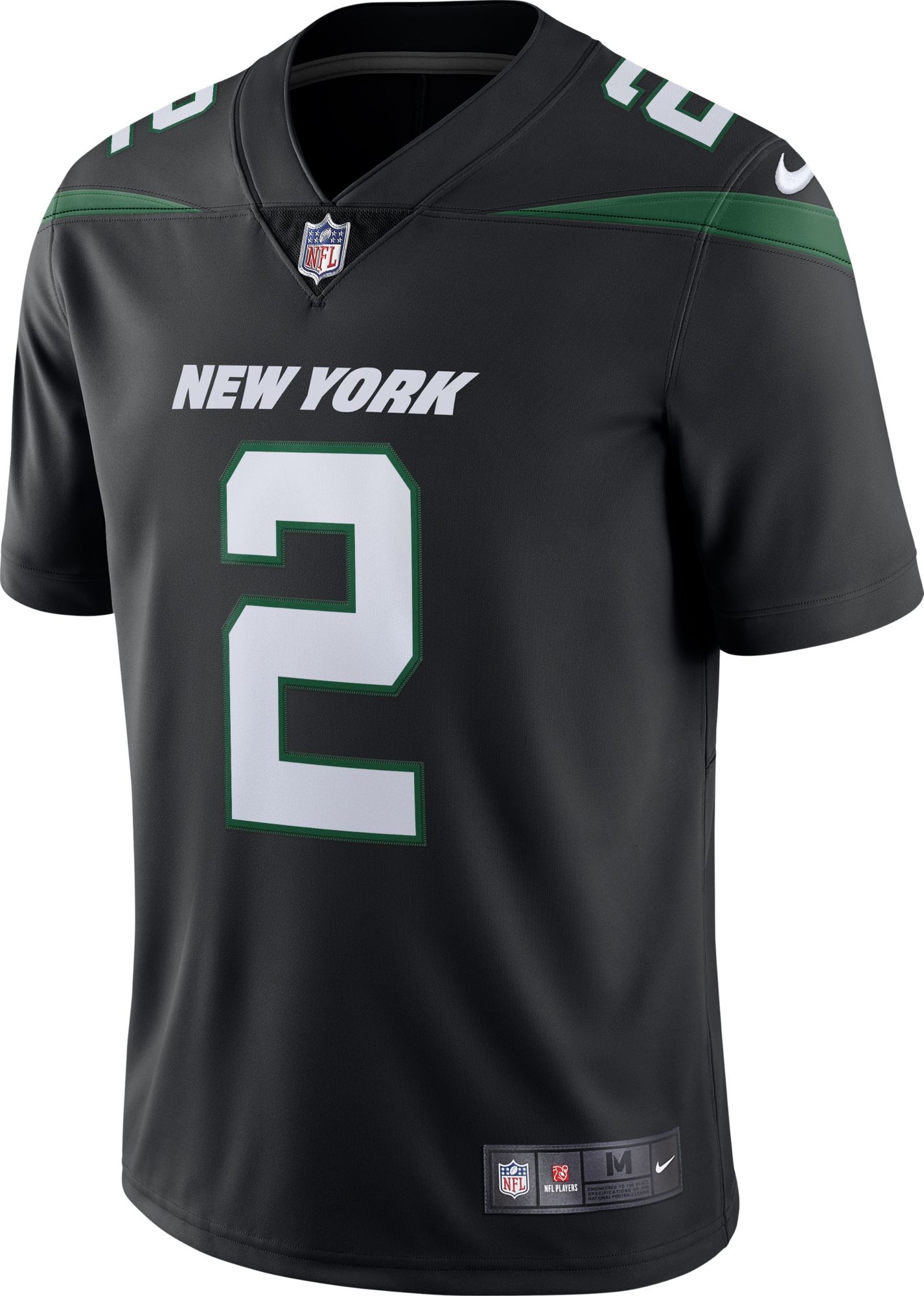 Nike Men's New York Jets Zach Wilson #2 Vapor Alternate Black Limited Jersey product image