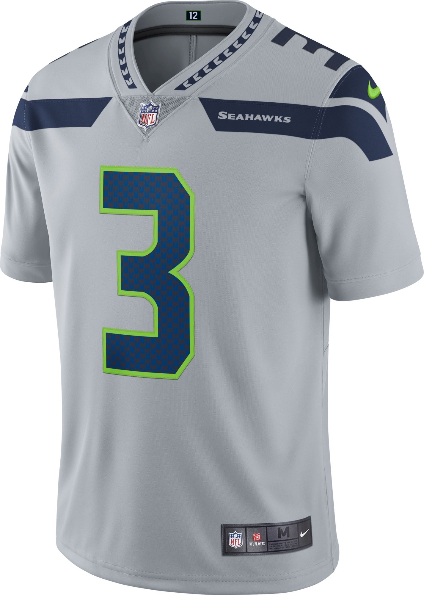 Nike Men's Seattle Seahawks Russell Wilson #3 Grey Alternate Limited Jersey product image