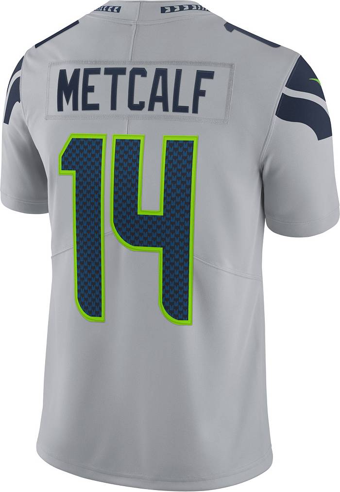 Nike Men's Seattle Seahawks DK Metcalf #14 Vapor Limited Alternate Grey  Jersey