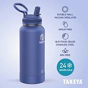 Takeya Pickleball Insulated 32 oz. Water Bottle with Straw Lid, Ace Black