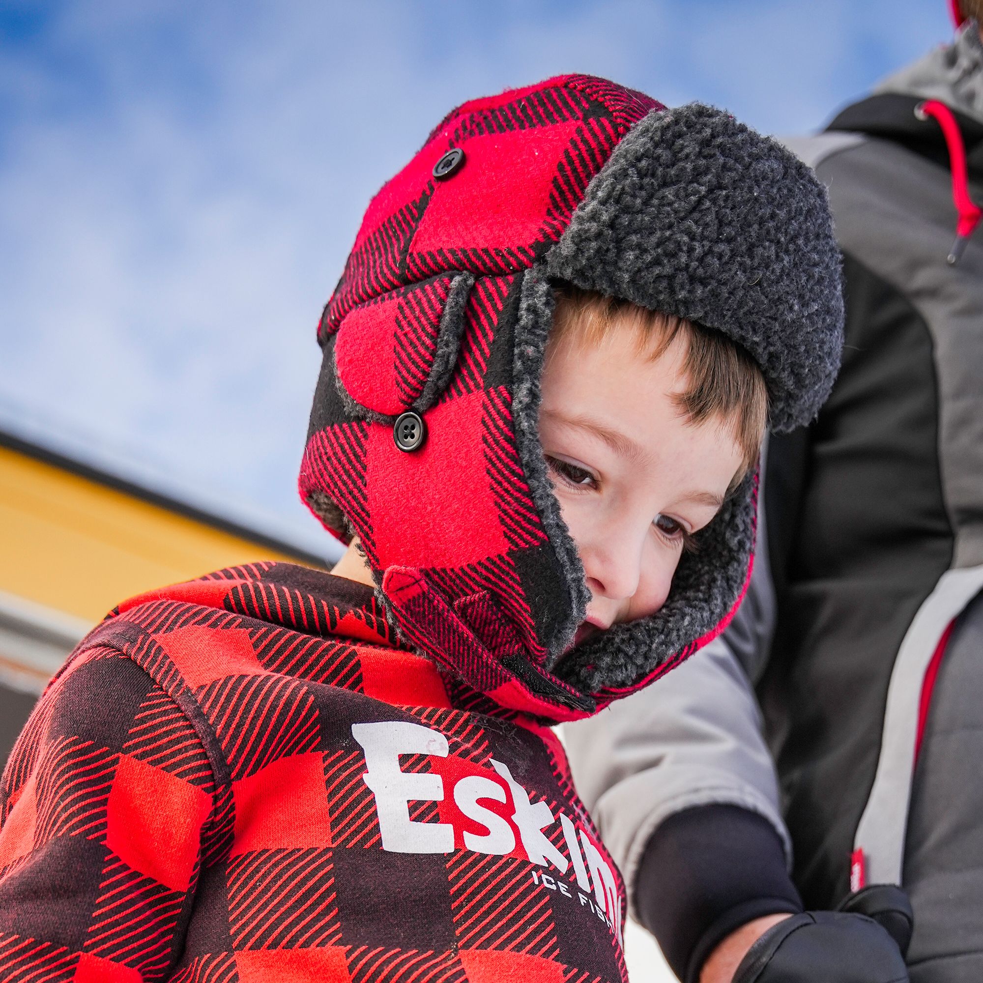 Eskimo Youth Plaid Alaskan Fur Hat
