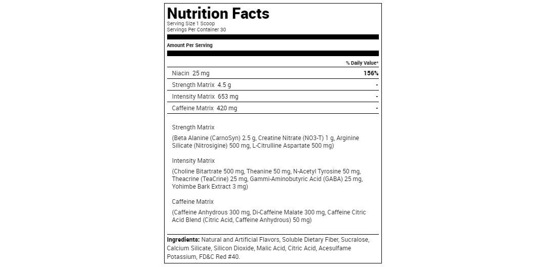 Hyde Pre Workout Nutrition Facts Runners High Nutrition