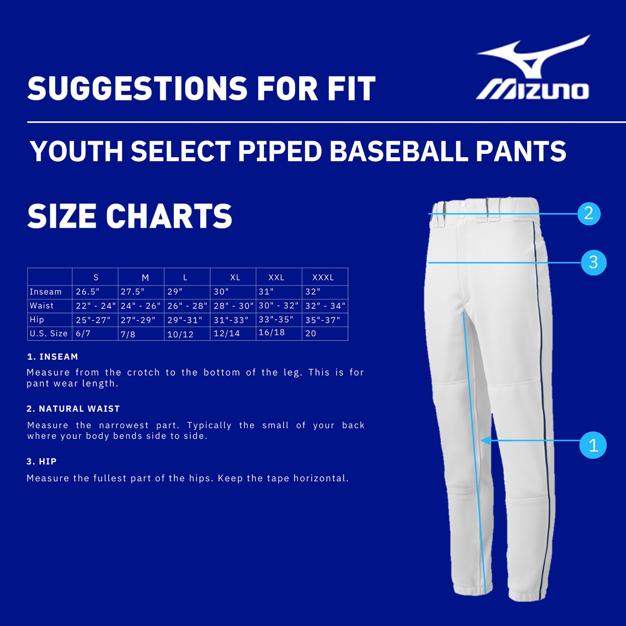 Mizuno Boys' Select Piped Baseball Pants product image