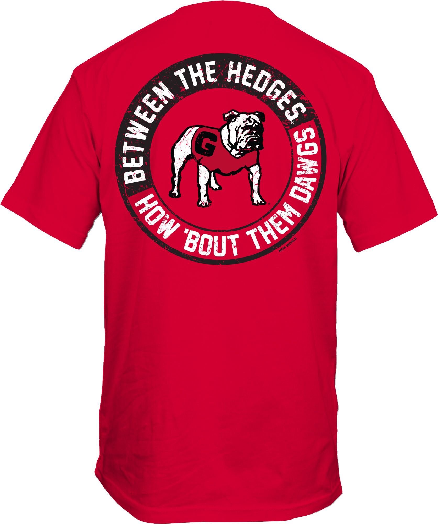New World Graphics Men's Georgia Bulldogs Red Football Between the Hedges T-Shirt product image