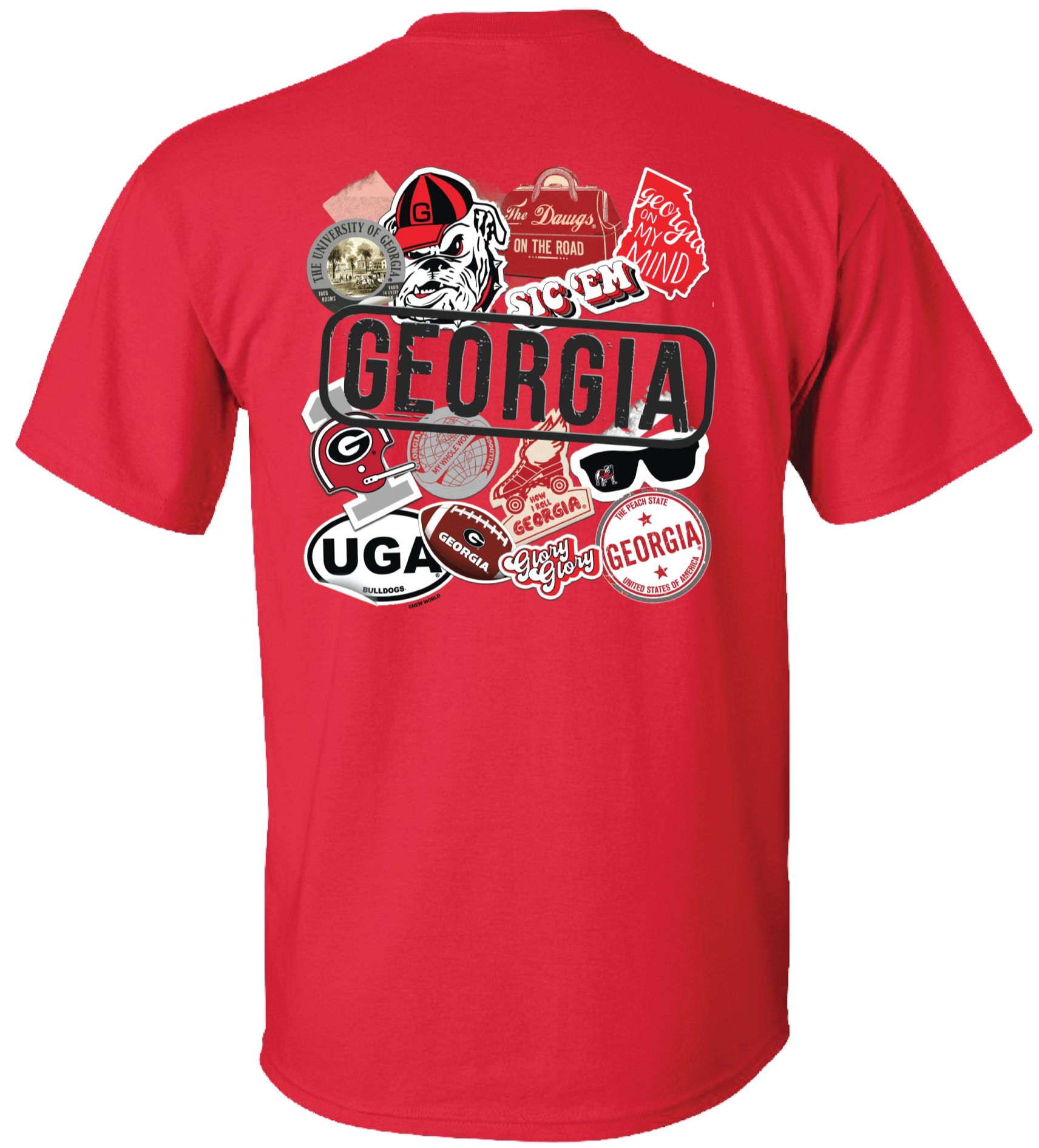 New World Graphics Men's Georgia Bulldogs Red Stickers T-Shirt product image
