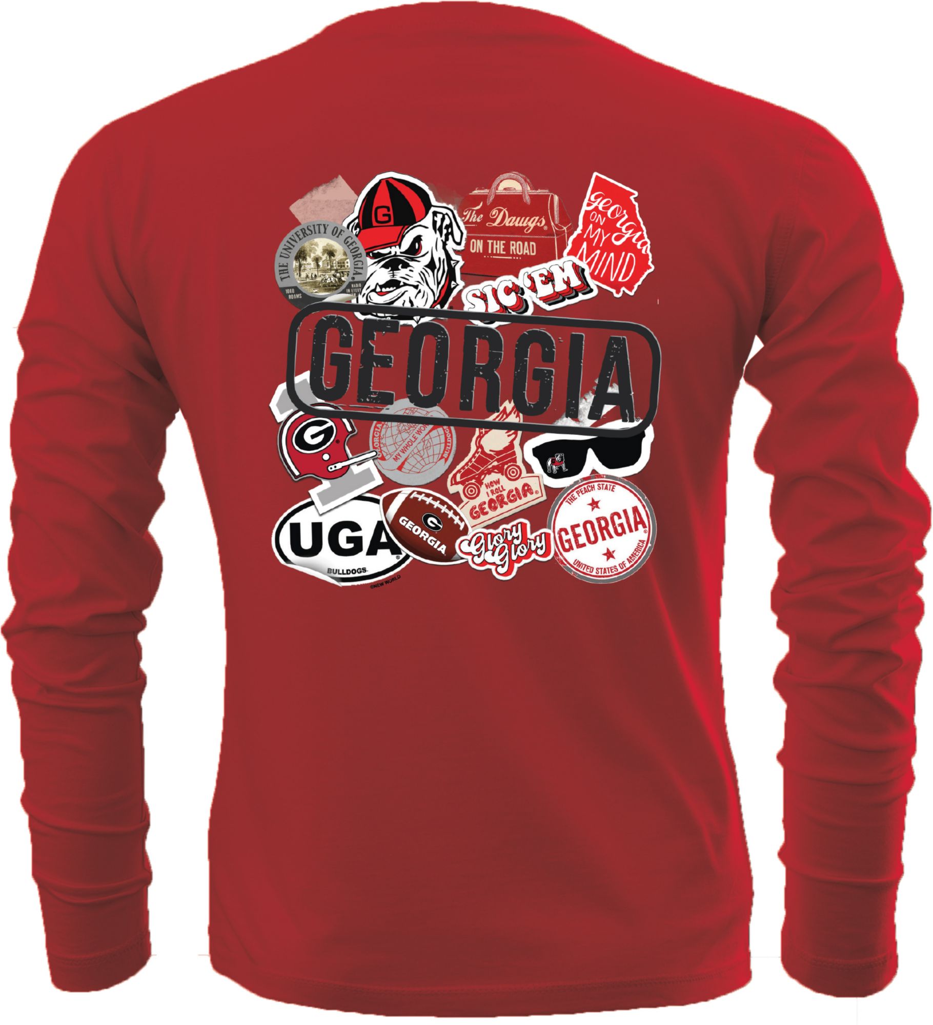 New World Graphics Youth Georgia Bulldogs Red Striker Long Sleeve T-Shirt product image