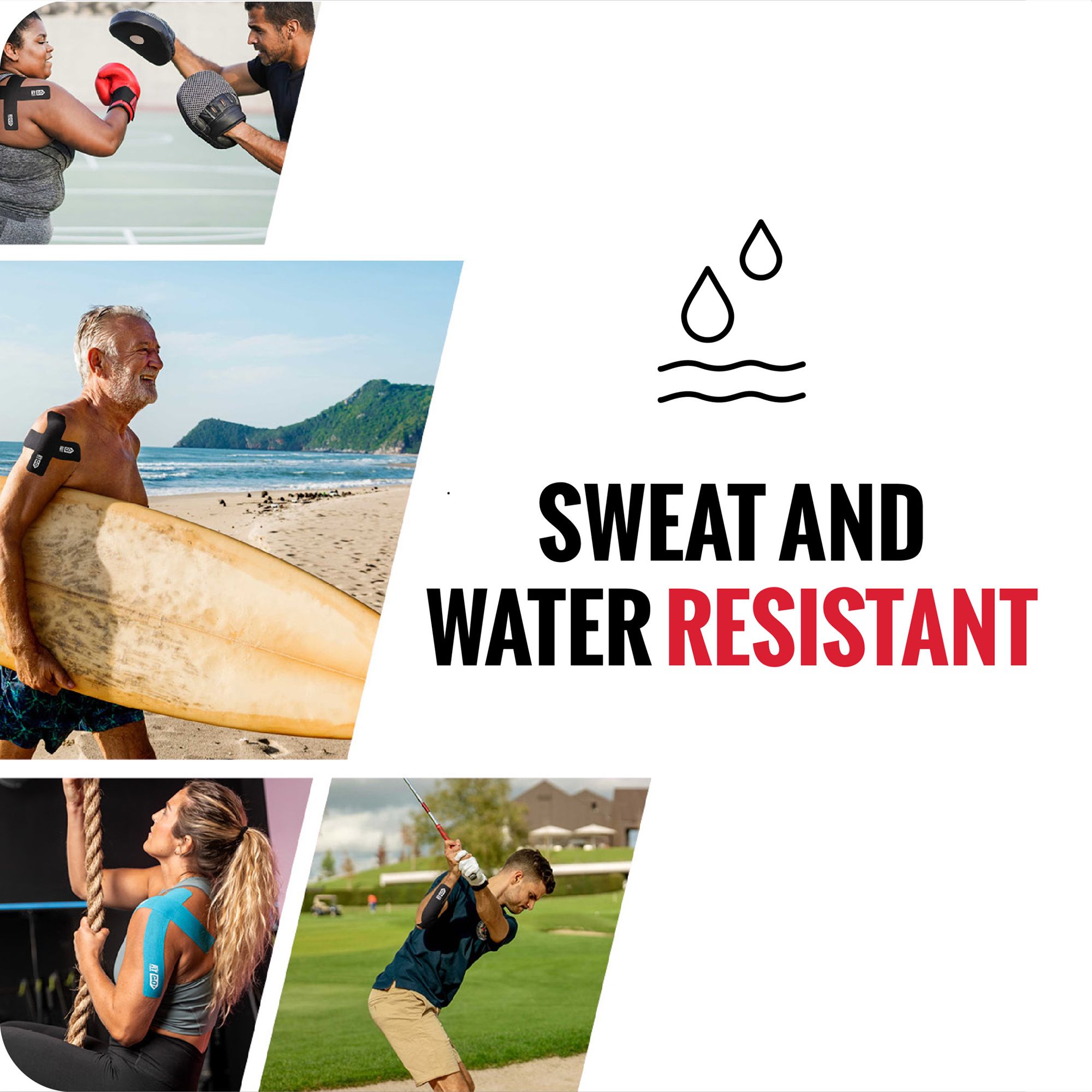 RockTape GO Standard Adhesive Pre-Cut Kinesiology Tape product image