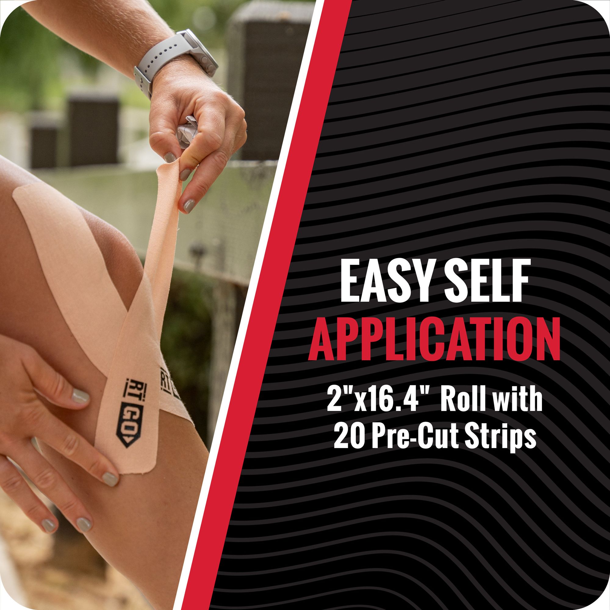 RockTape GO Standard Adhesive Pre-Cut Kinesiology Tape product image