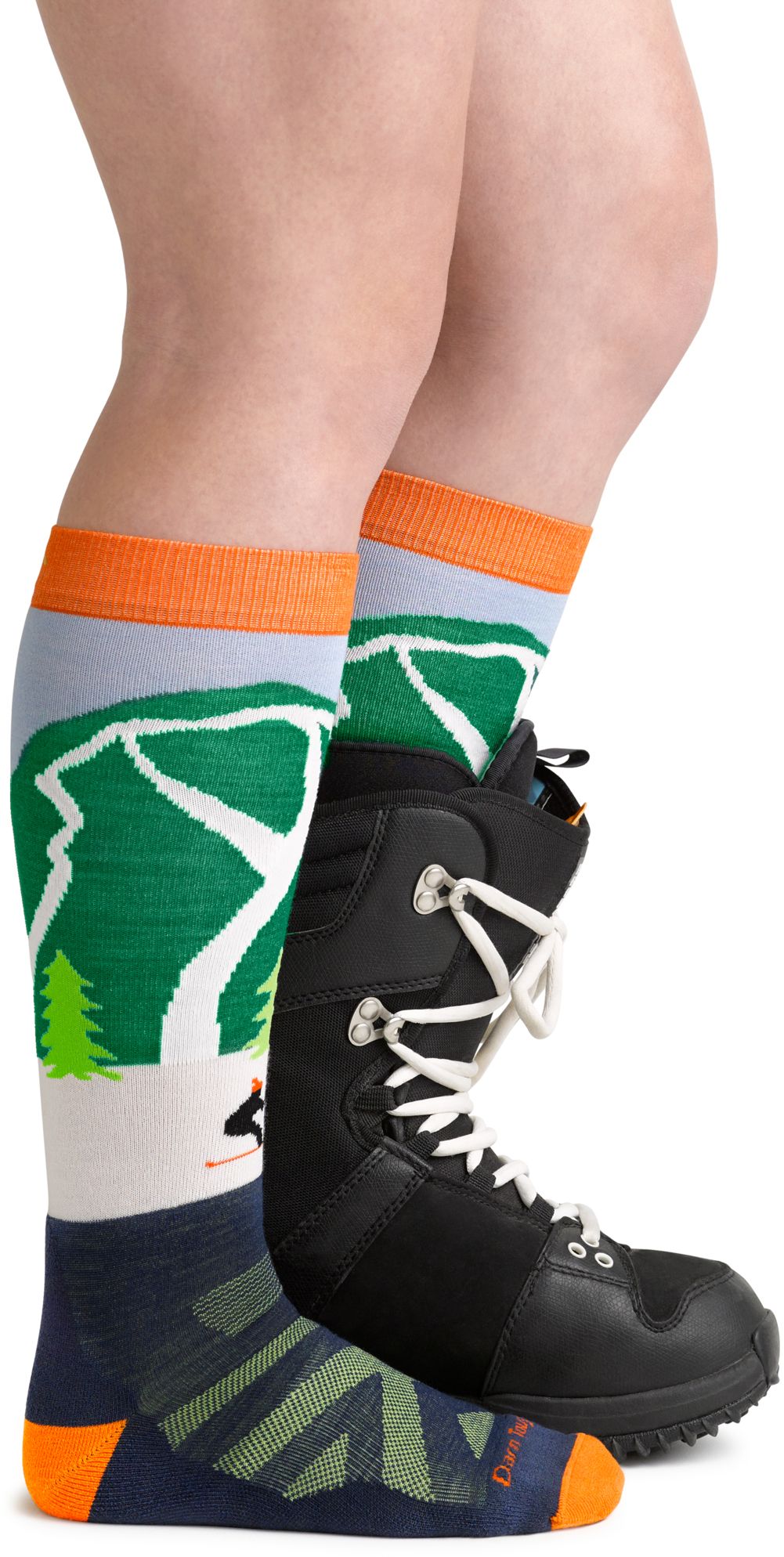 Darn Tough Kids' Pow Cow Over-the-Calf Midweight Ski & Snowboard Socks product image
