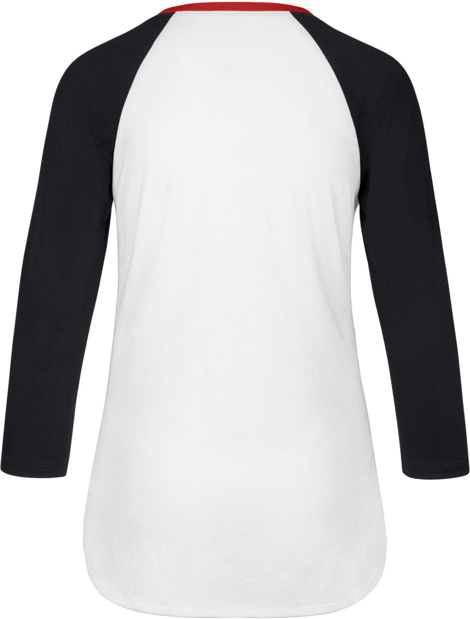 ‘47 Women's Atlanta Falcons White Wash Raglan Three-Quarter Sleeve T-Shirt product image
