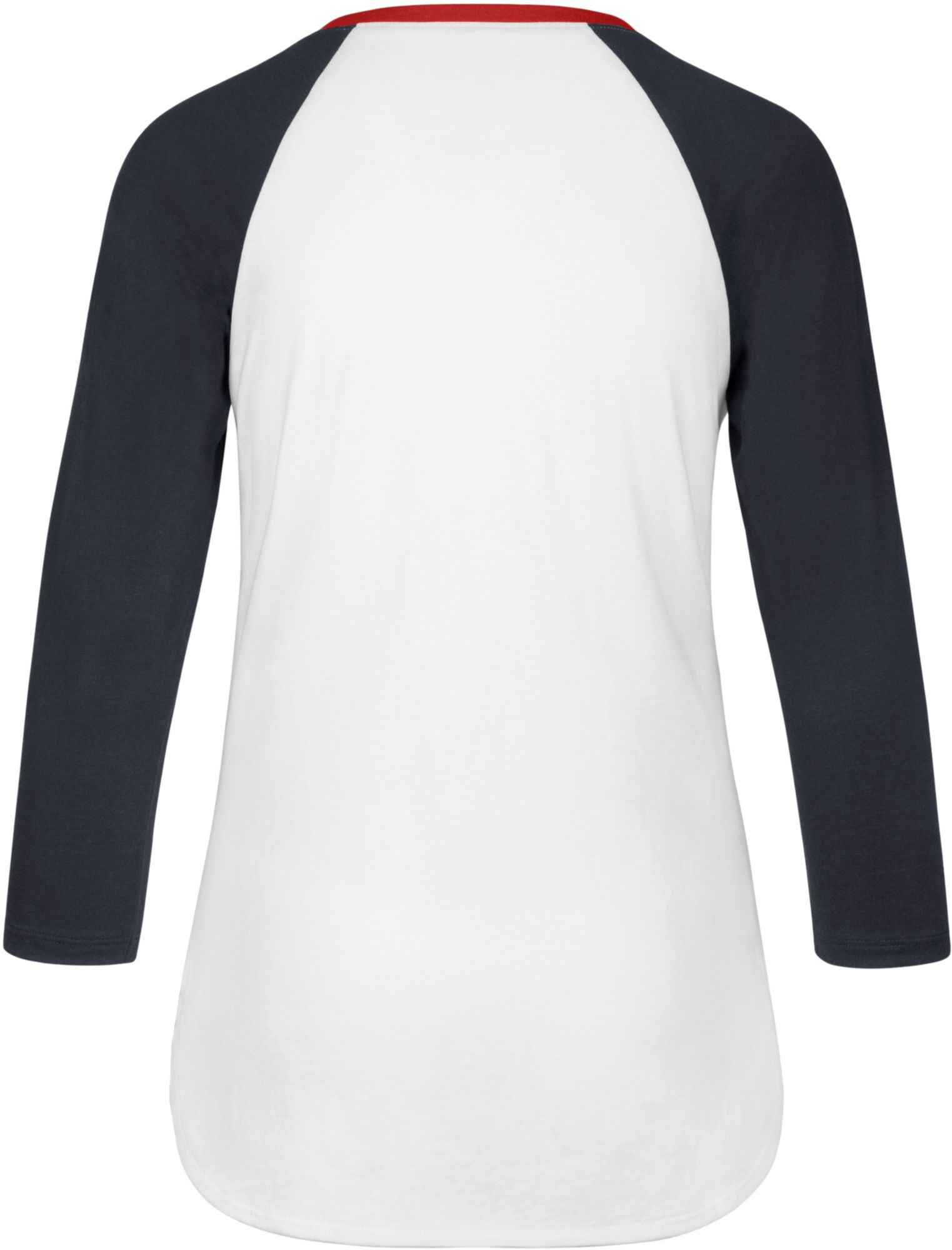 ‘47 Women's Houston Texans White Wash Raglan Three-Quarter Sleeve T-Shirt product image