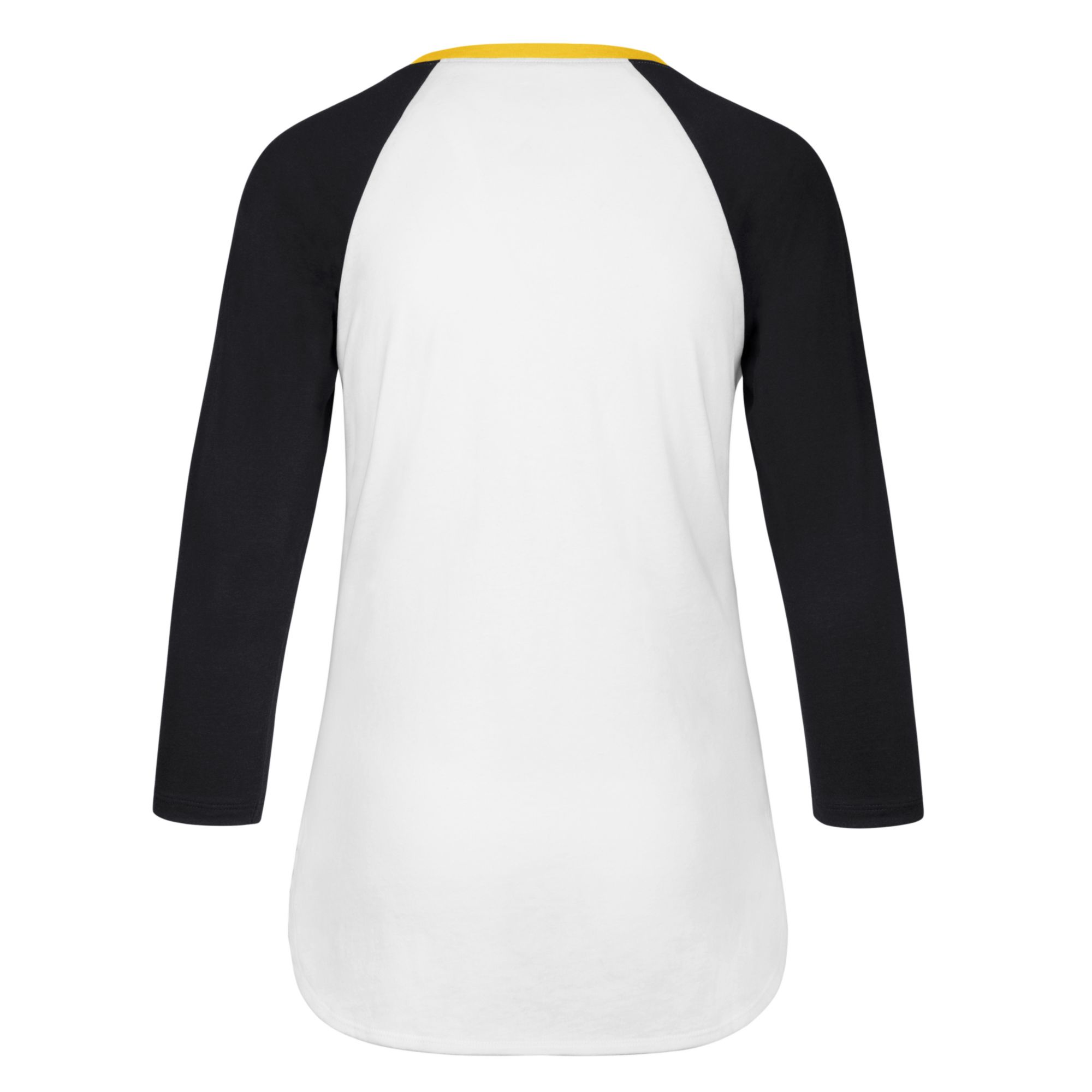 ‘47 Women's Pittsburgh Steelers White Raglan Three-Quarter Sleeve T-Shirt product image