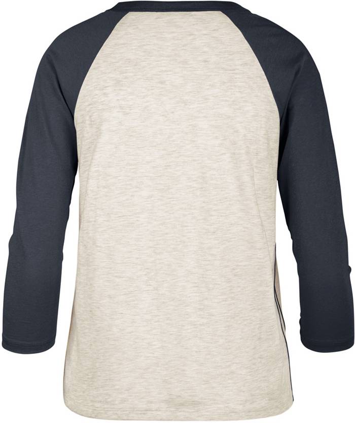 Men's Fanatics Branded White/Royal Seattle Mariners Backdoor Slider Raglan 3/4-Sleeve T-Shirt