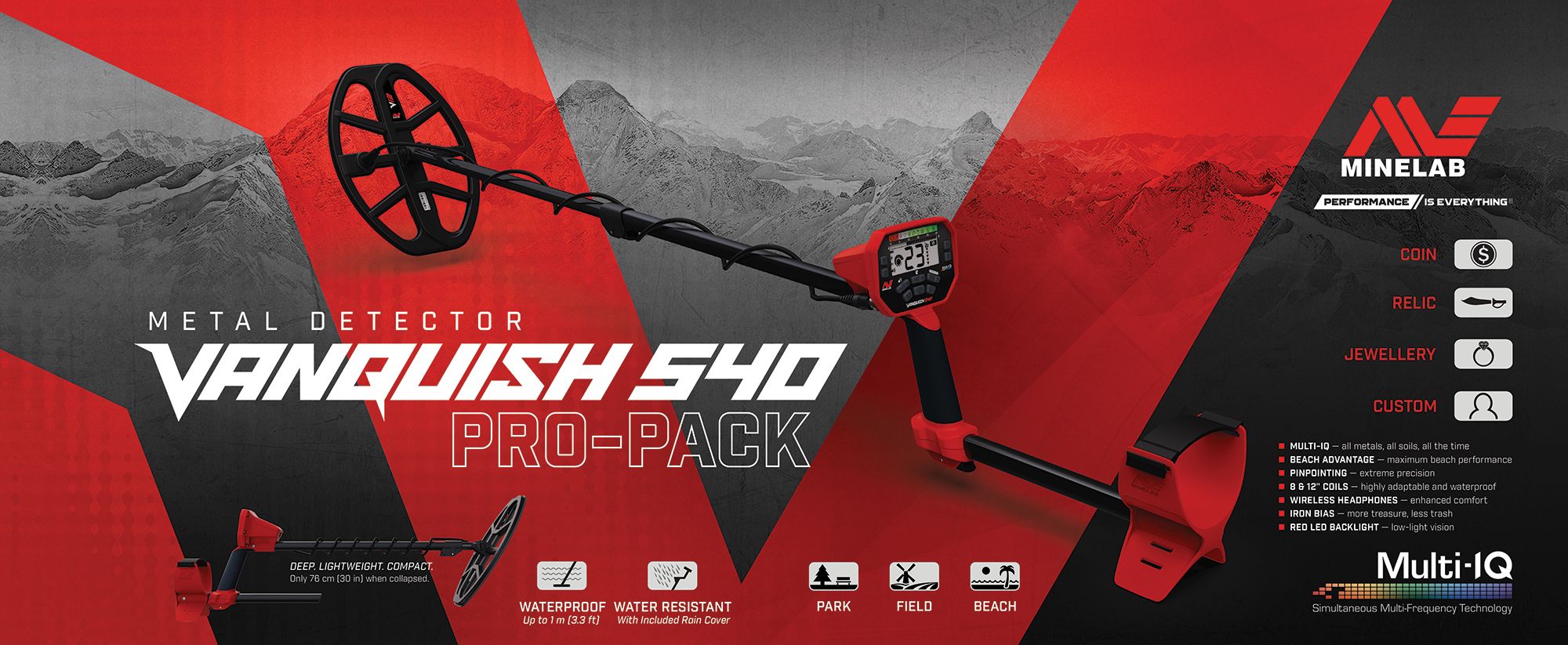 Minelab Vanquish 540 Metal Detector Pro-Pack product image