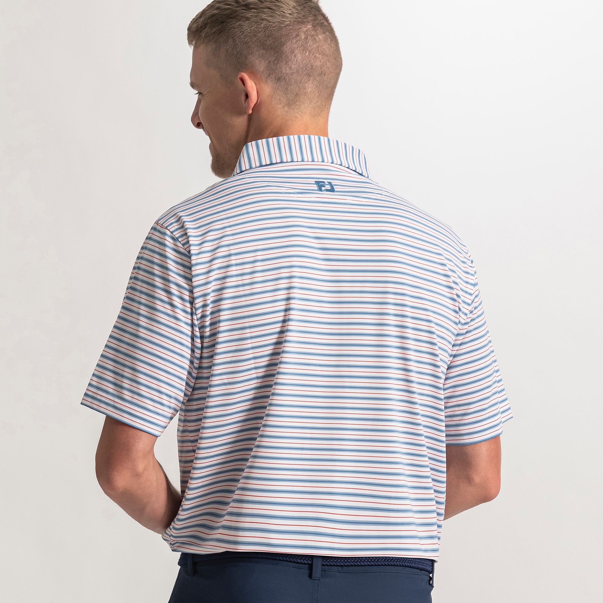 FootJoy Men's Pinstripe Pop Striped Performance Golf Polo product image