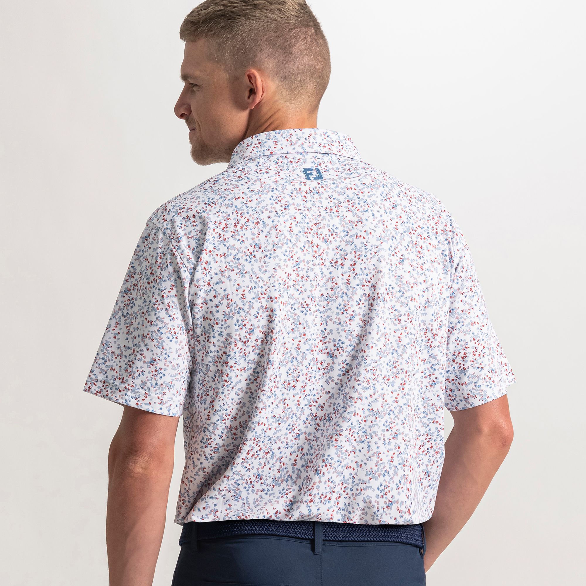FootJoy Men's Watercolor Floral Print Performance Golf Polo product image