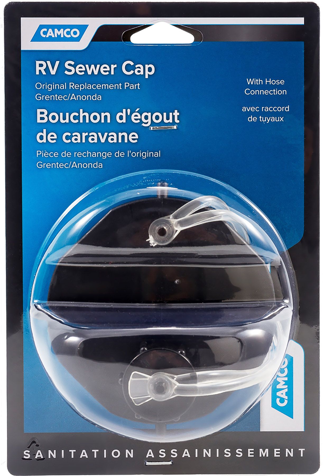 Camco RV Sewer Cap with Hose Connection product image