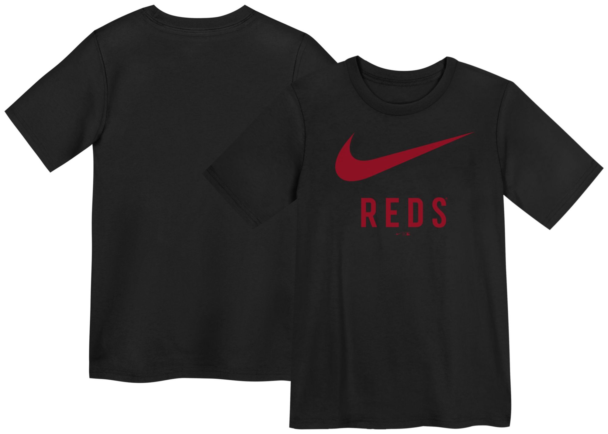 Nike Little Kids' Cincinnati Reds Black Swish Cotton T-Shirt product image