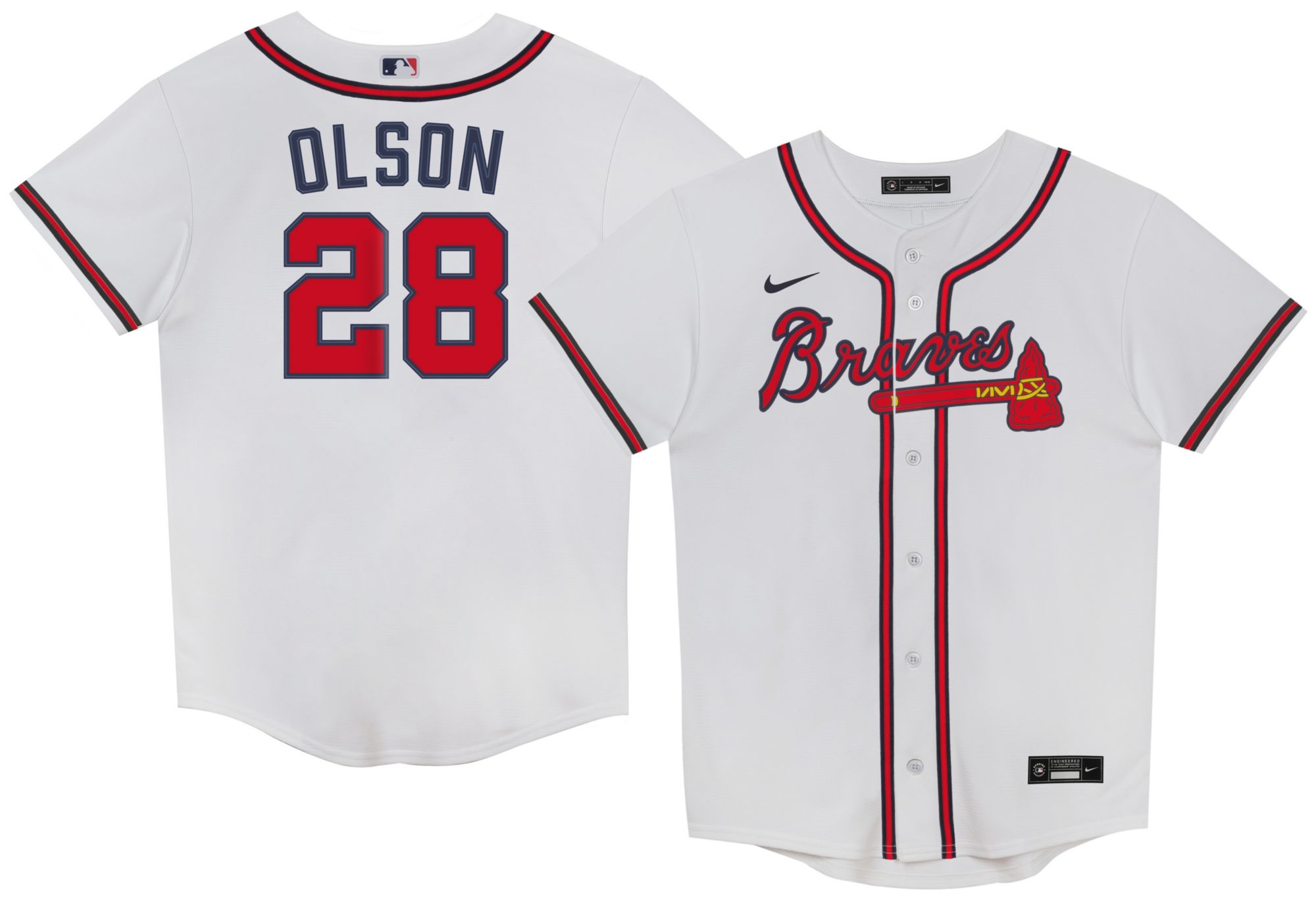 Nike Little Kids' Atlanta Braves White Matt Olson #28 Replica Jersey product image