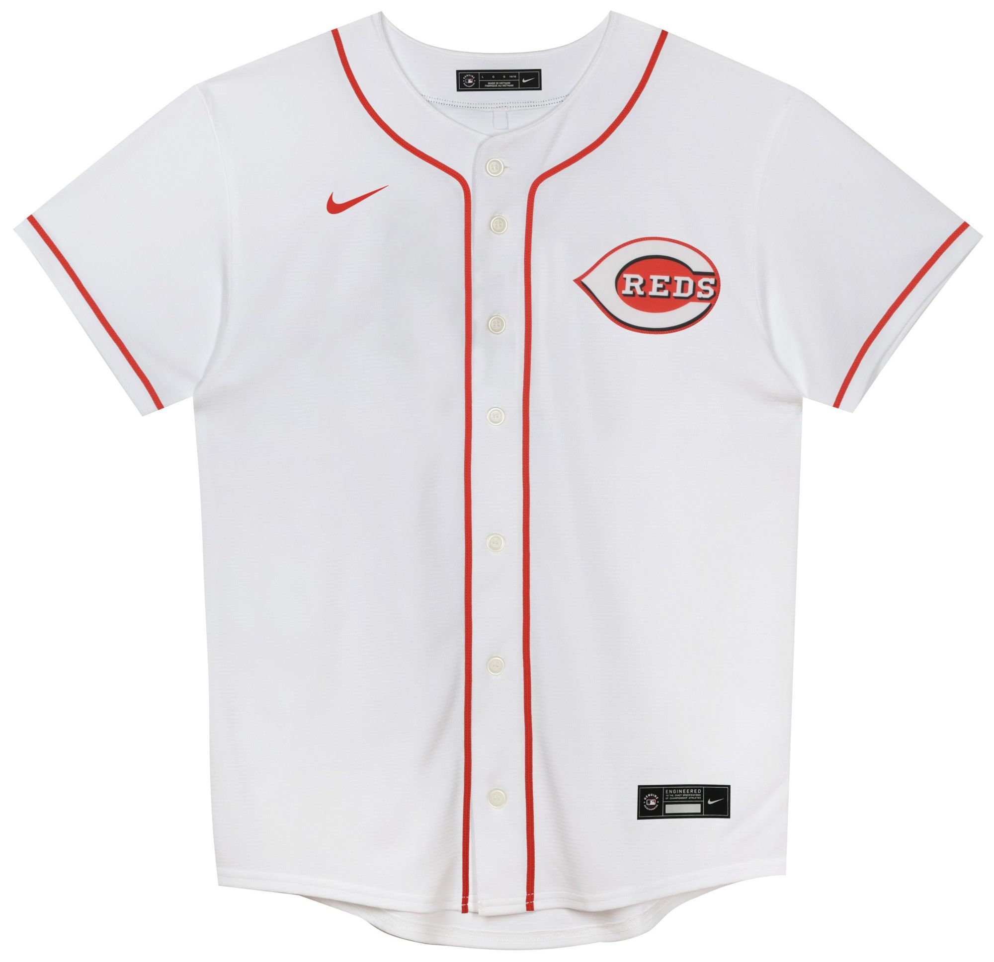 Nike Little Kids' Cincinnati Reds White Elly De La Cruz #44 Replica Jersey product image