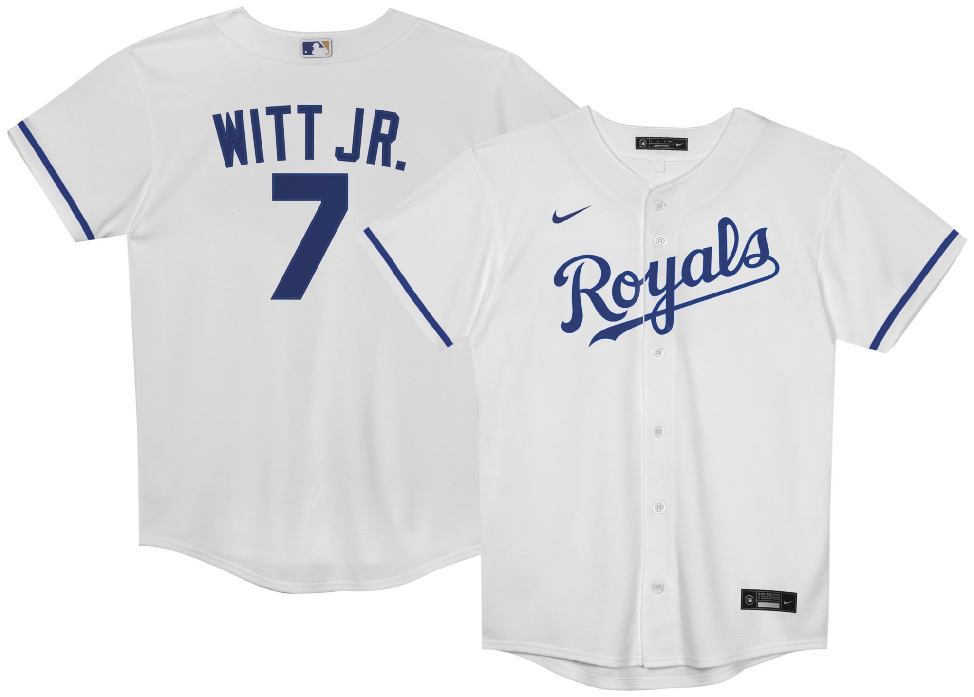Nike Little Kids' Kansas City Royals White Bobby Witt Jr. #7 Replica Jersey product image