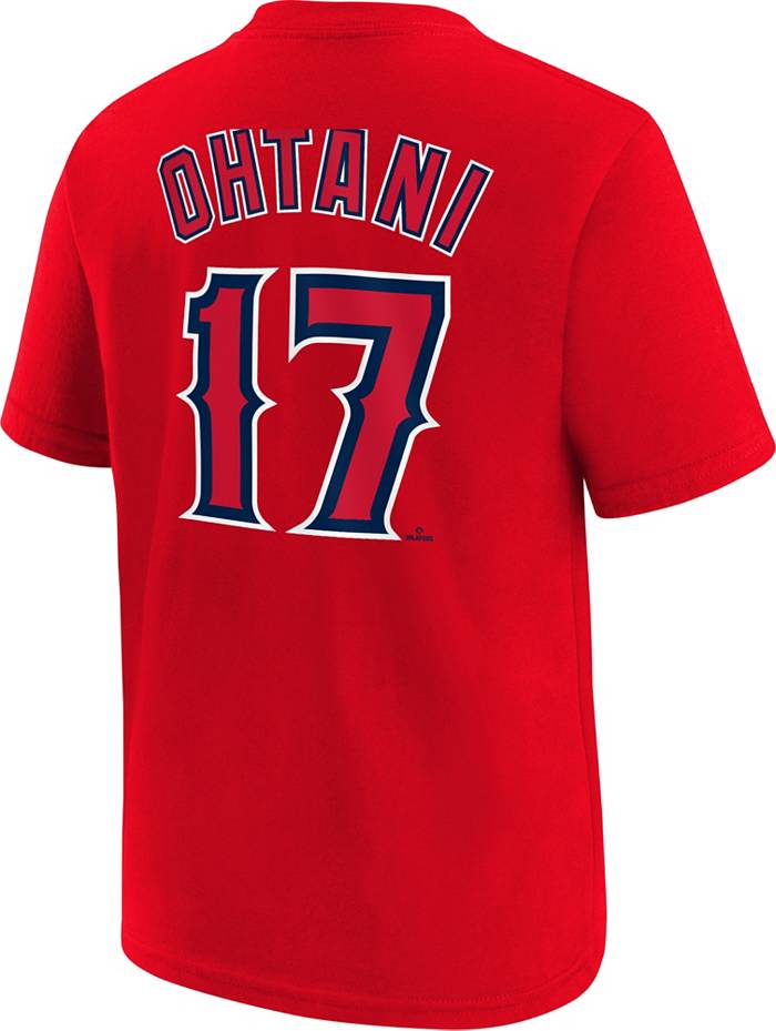 Outerstuff Little Kids' Los Angeles Angels Shohei Ohtani #17 Red T-Shirt